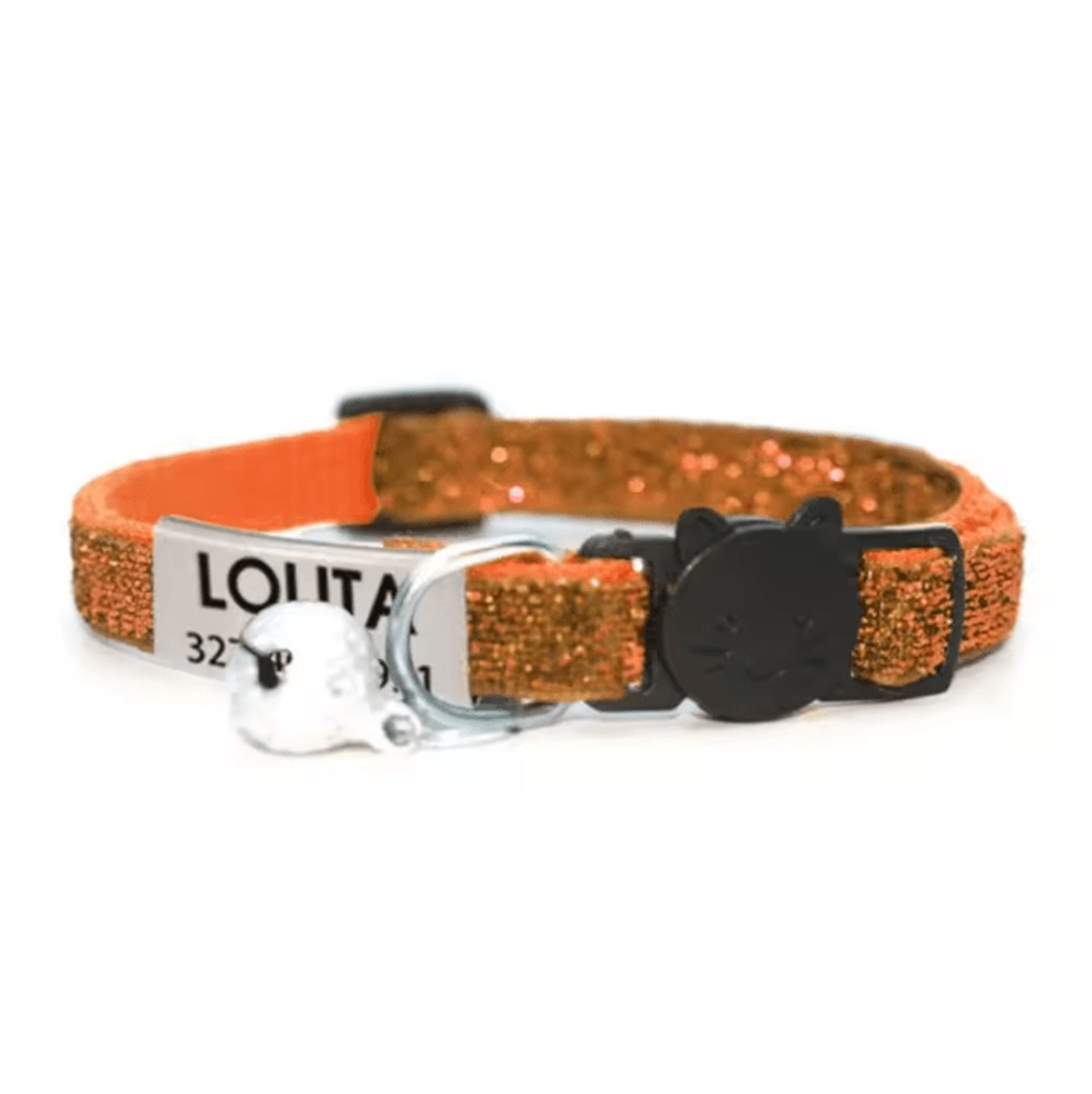 SparkleSafe Personalized Glitter Cat Collar  Custom Engraved Breakaway Collar With Bell 5