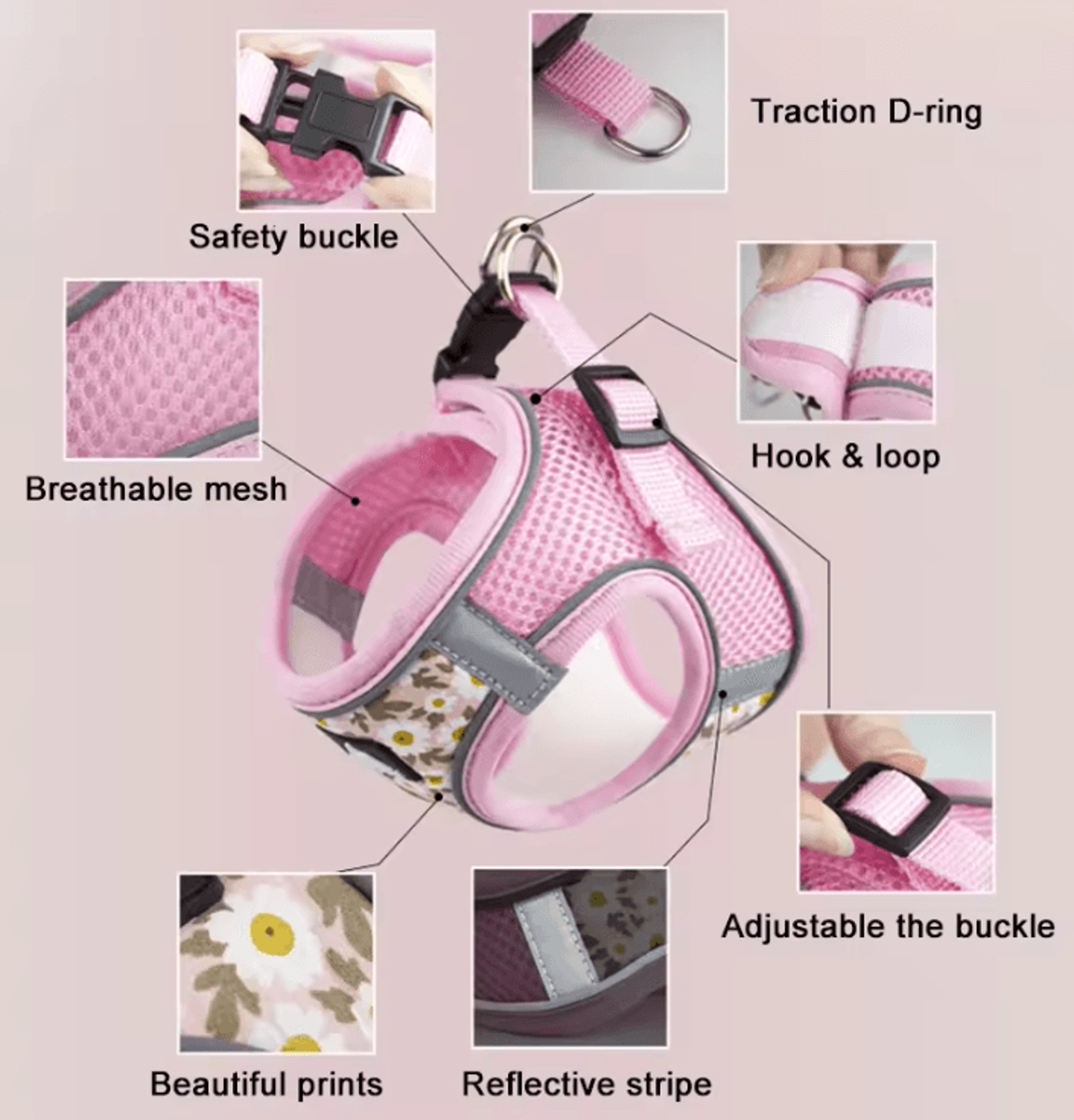 Reflective EscapeProof Cat Harness  Leash Set  Cat Harness And Leash For Safe Outdoor Adventures 1