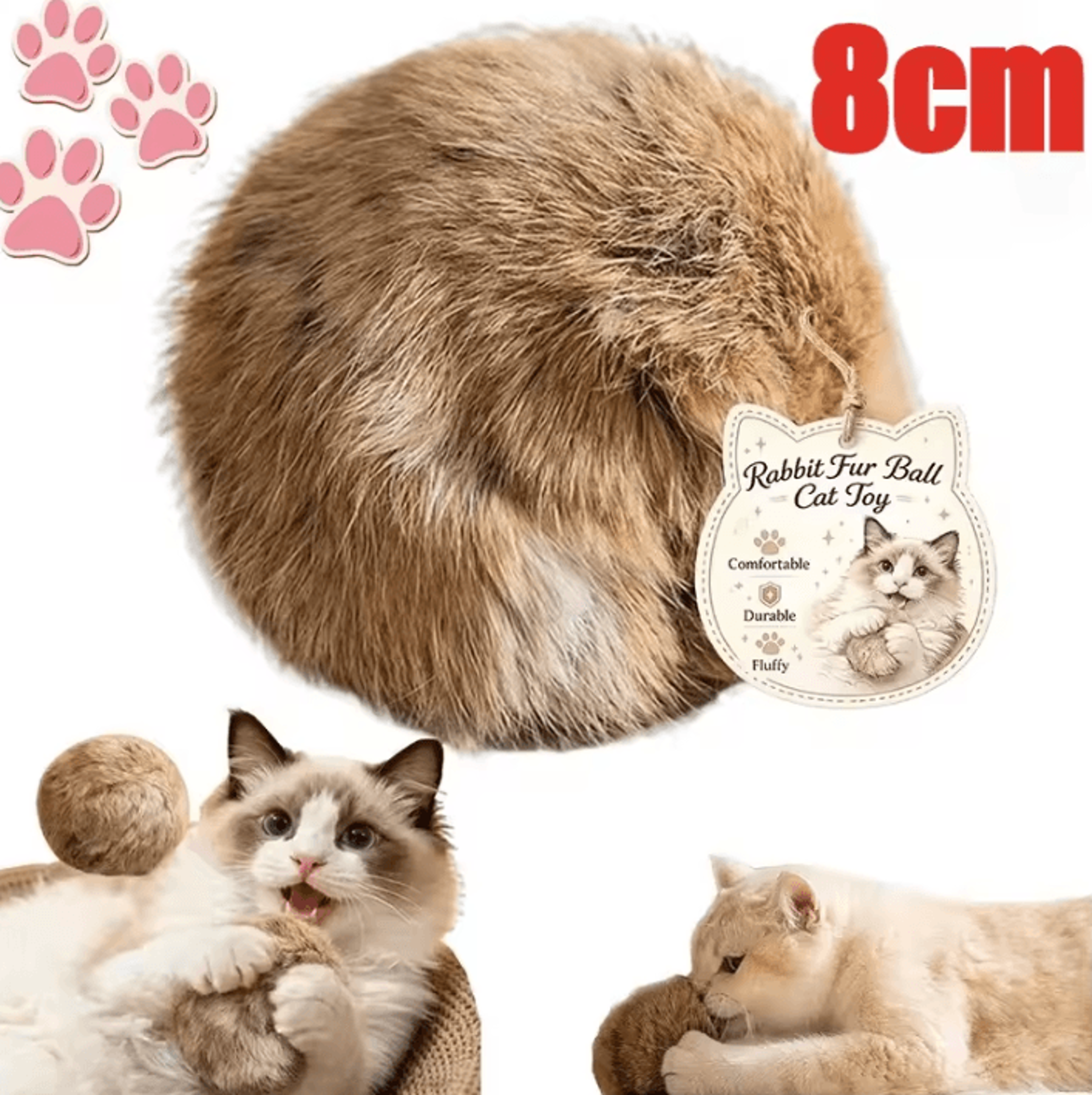 bunnyfur catnip ball set – interactive catnip cat toys for chasing, pouncing & play