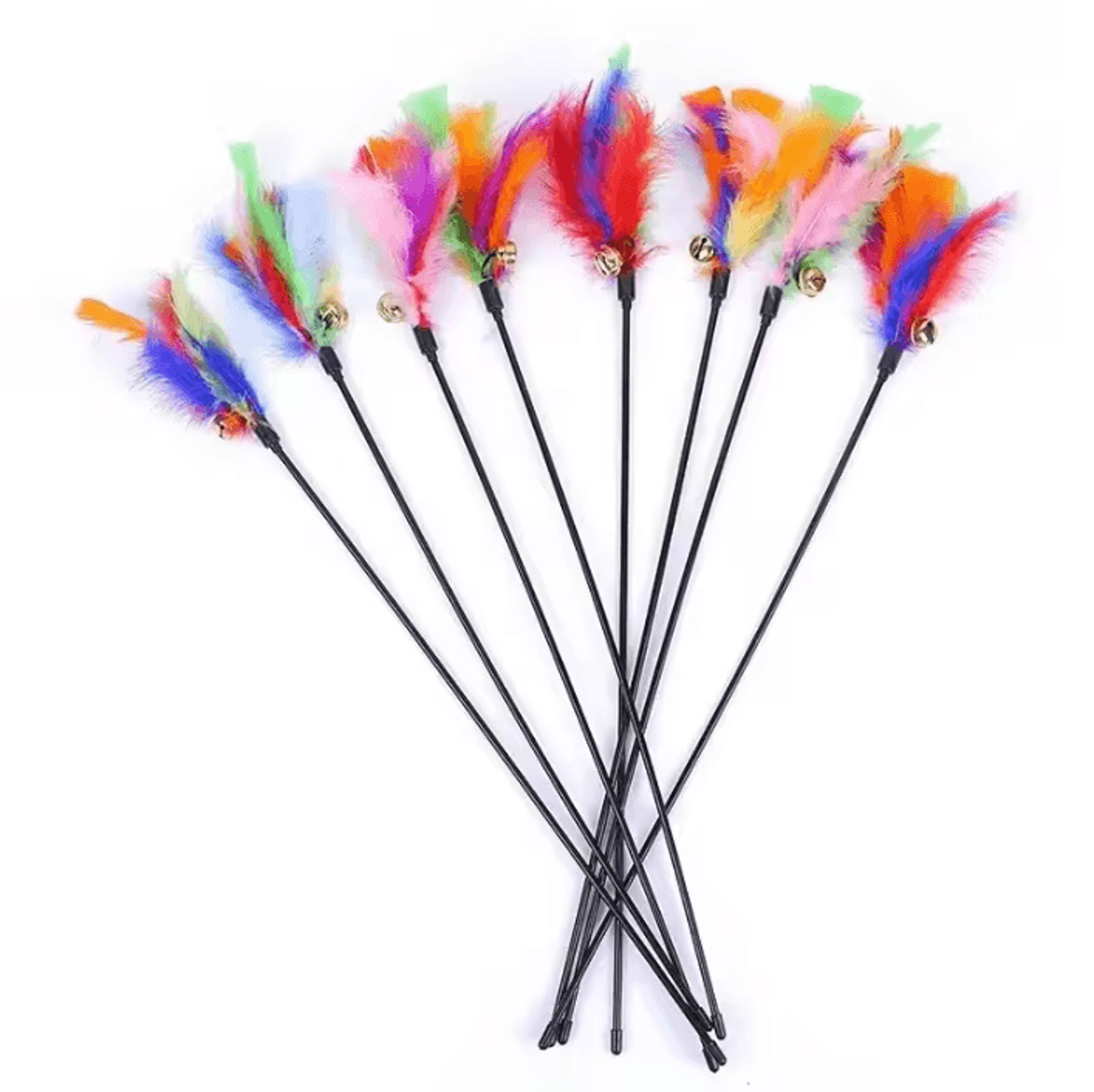 Feather Bell Cat Teaser Wand  Interactive Cat Teaser Toy For Chasing Jumping  Bonding 4