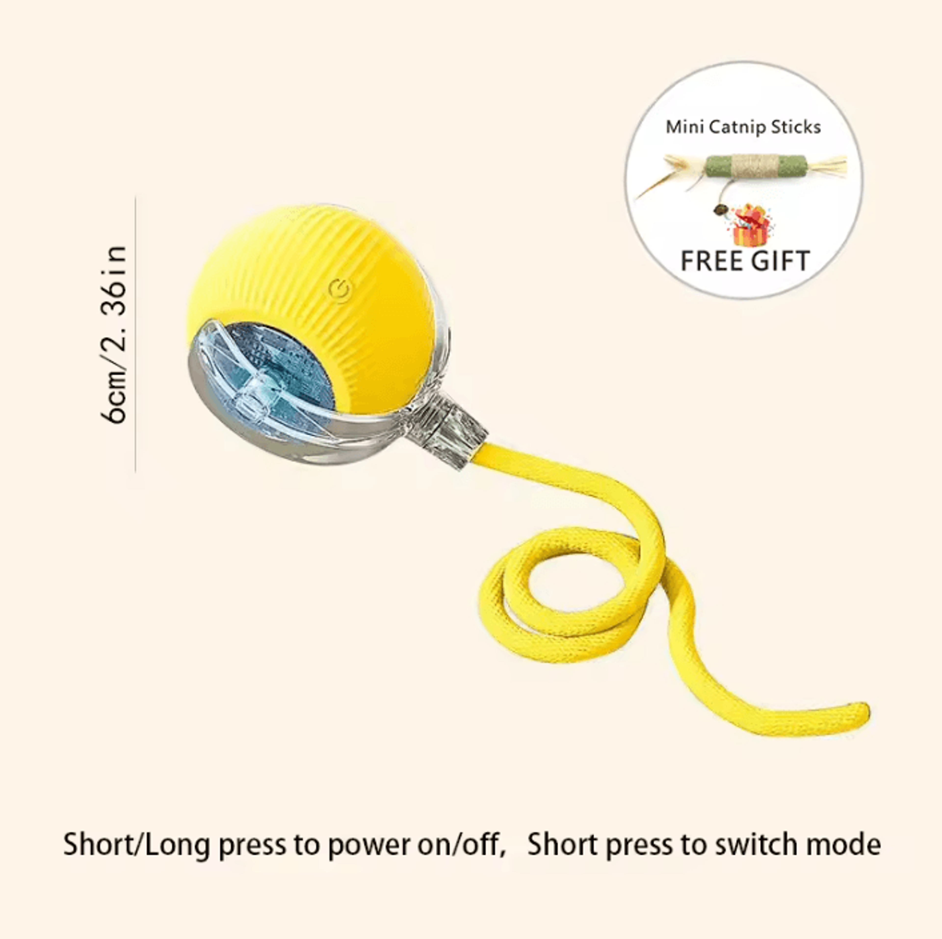USB Rechargeable Smart Rolling Ball Cat Toy With Tail Teaser 4