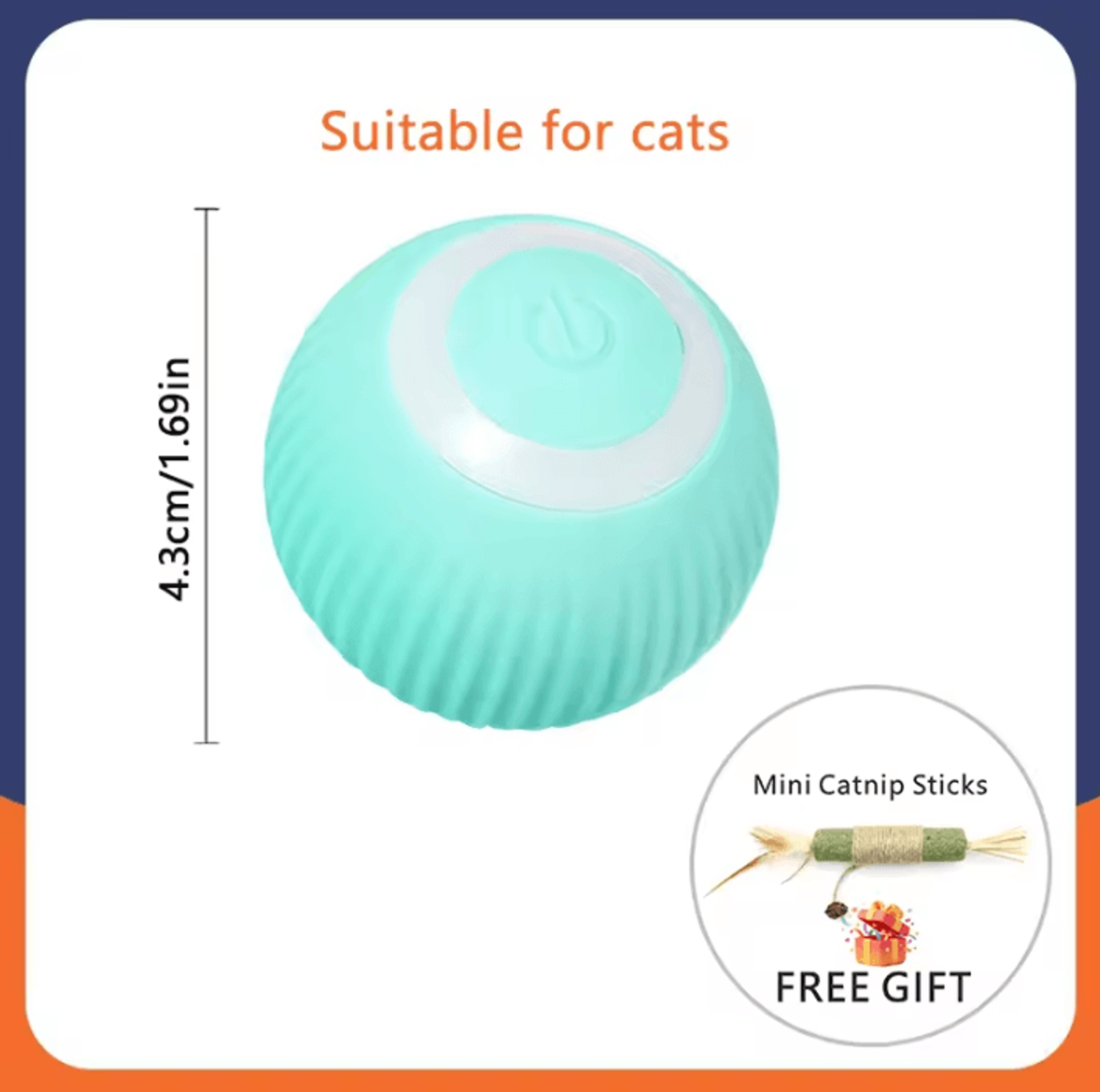 USB Rechargeable Smart Rolling Ball Cat Toy With Tail Teaser 7