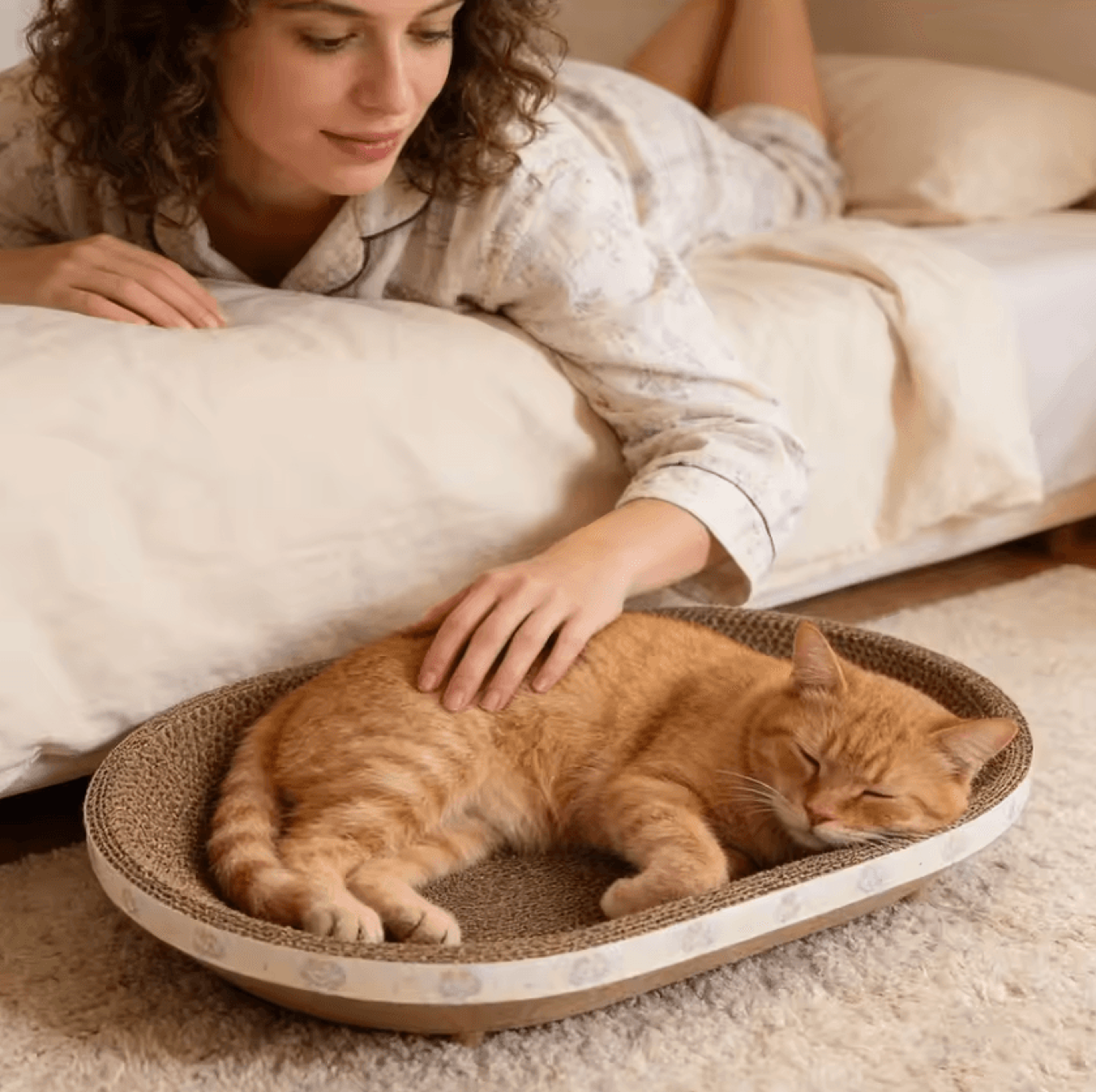 Oval Corrugated Cat Scratcher Bed  Lounge 2