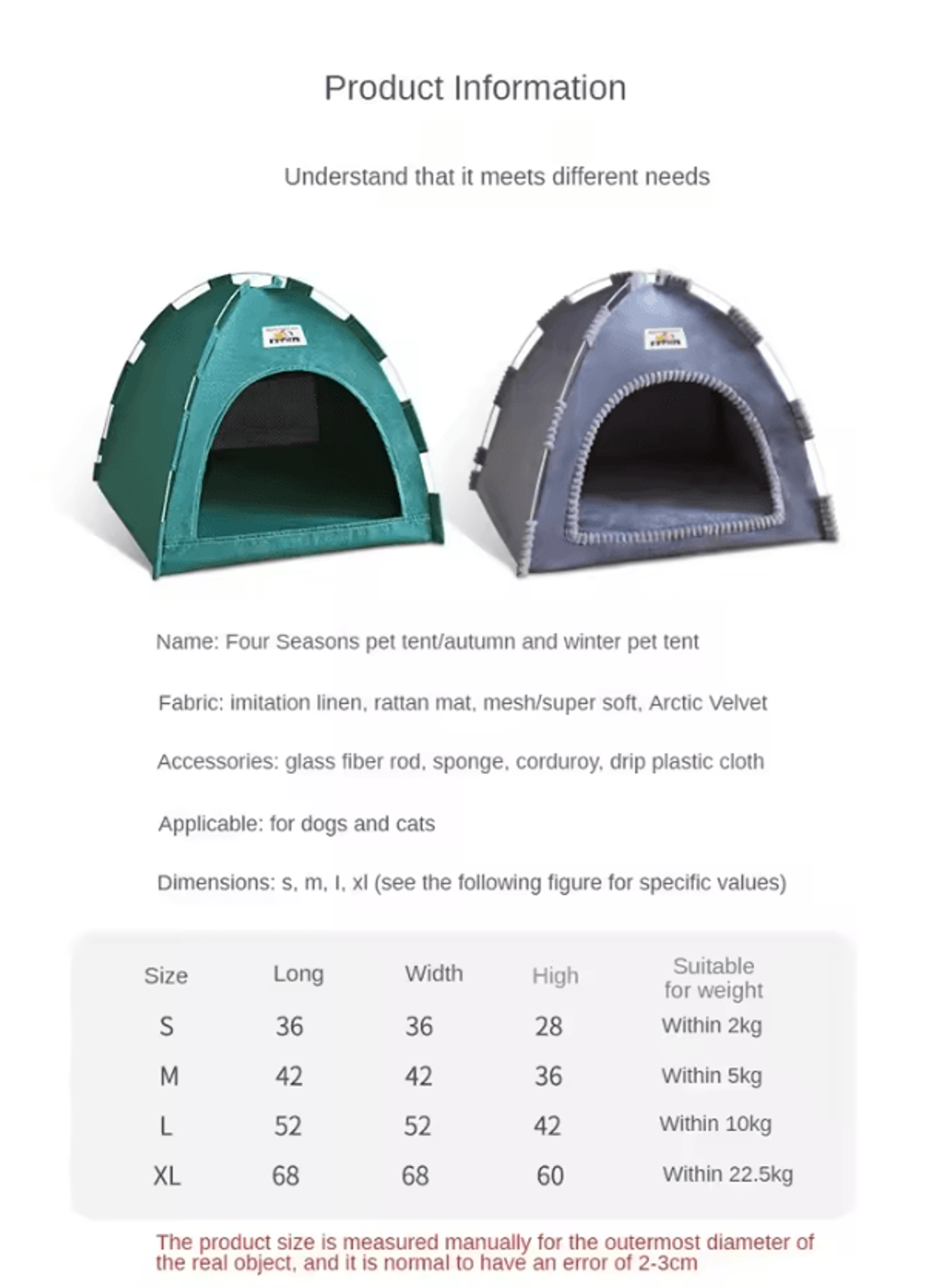 Foldable Pet Tent House With Breathable Cooling Mat 2