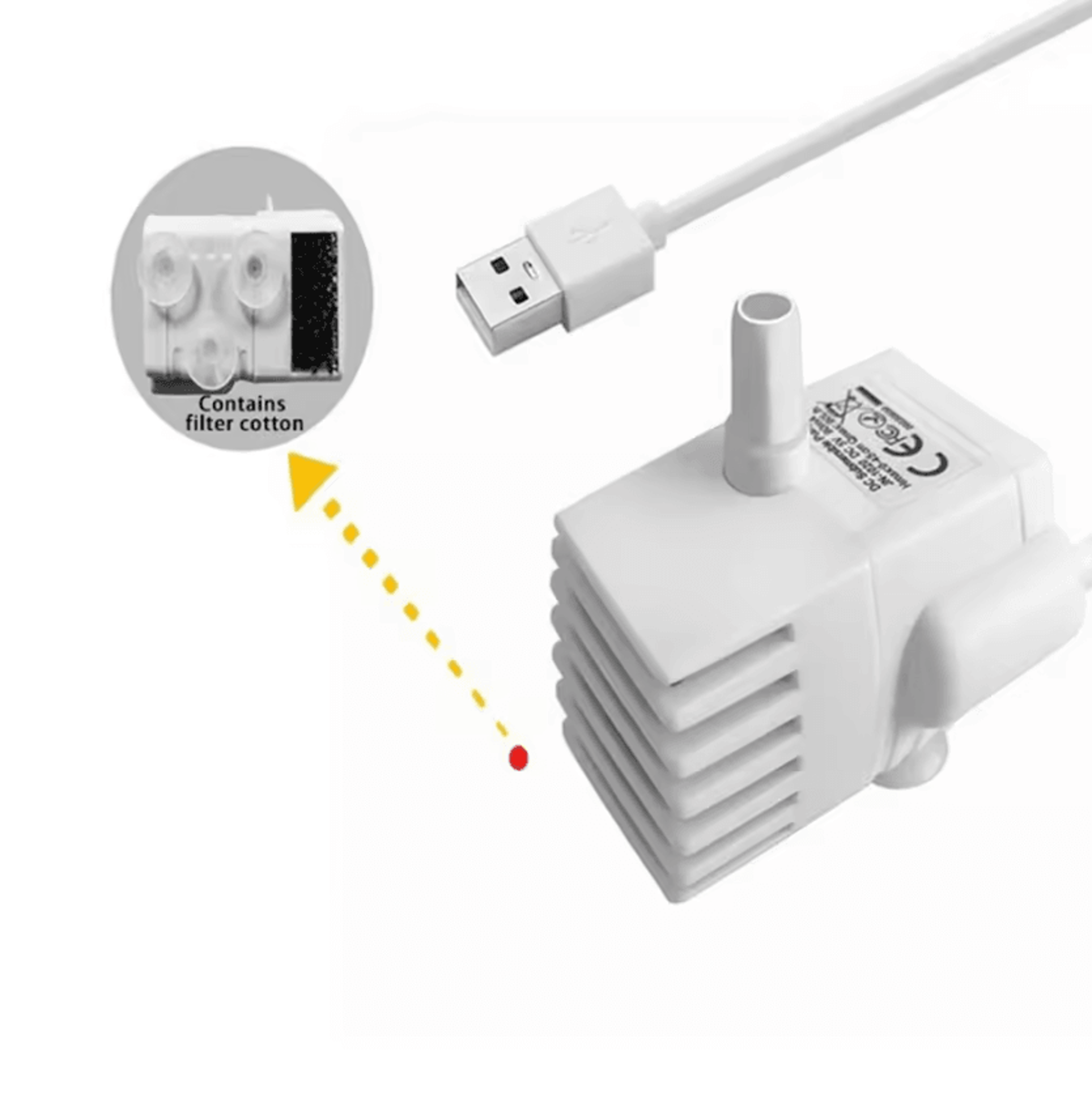 USB Water Fountain Pump Replacement With LED Light 6