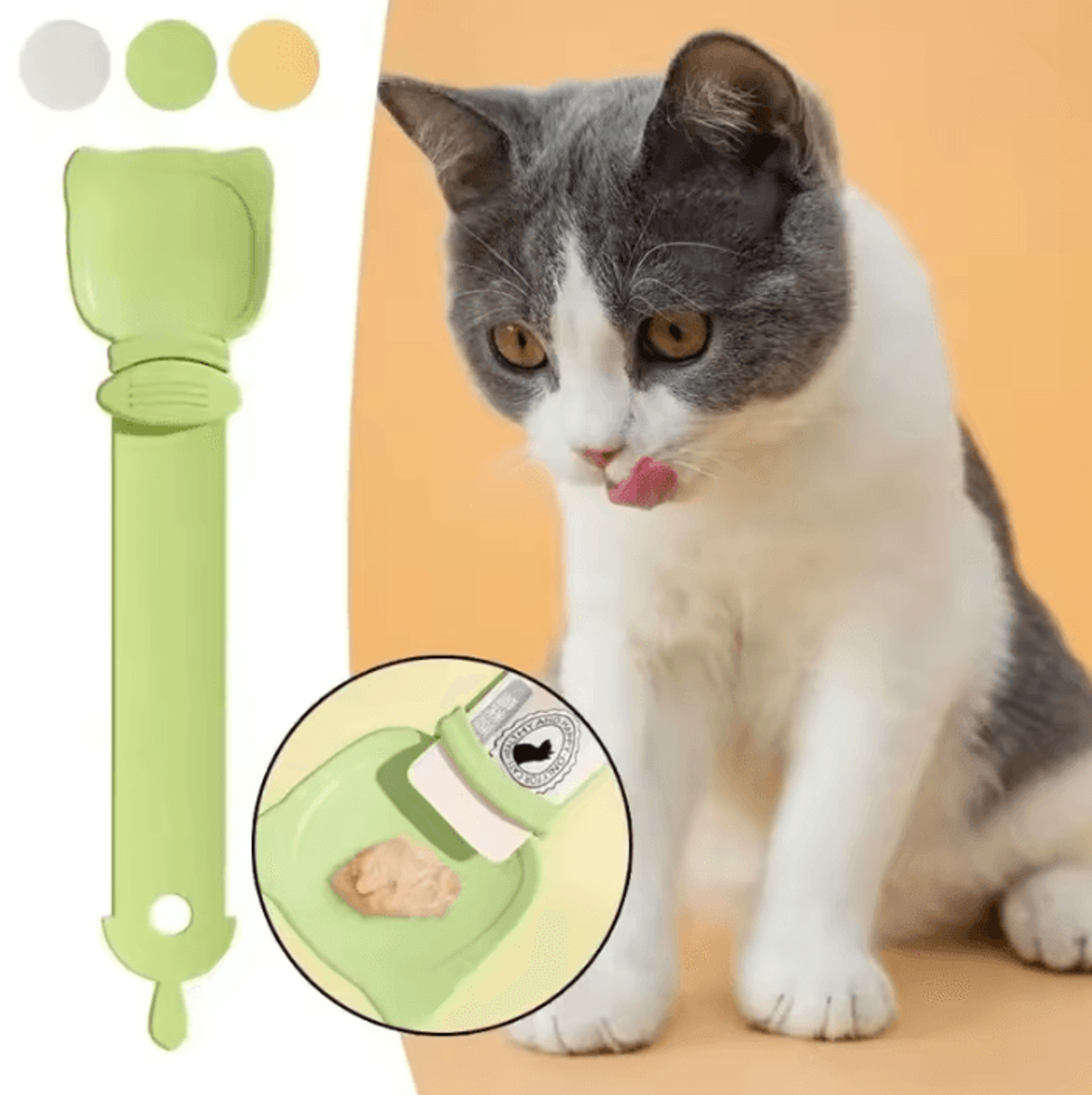 MessFree Cat Treat Squeeze Spoon Feeder 0