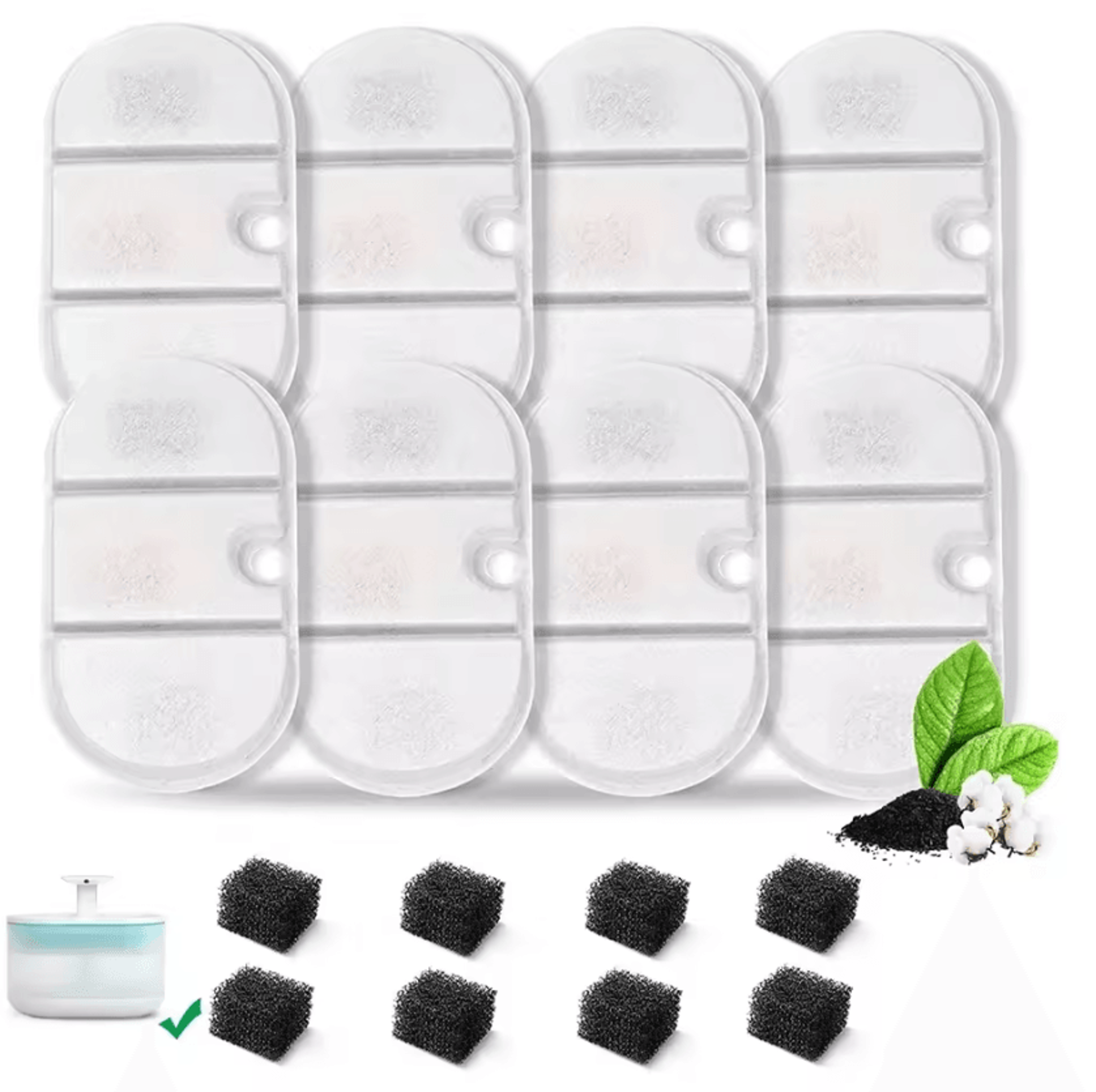 premium replacement filter set for 2.1l cat water fountain