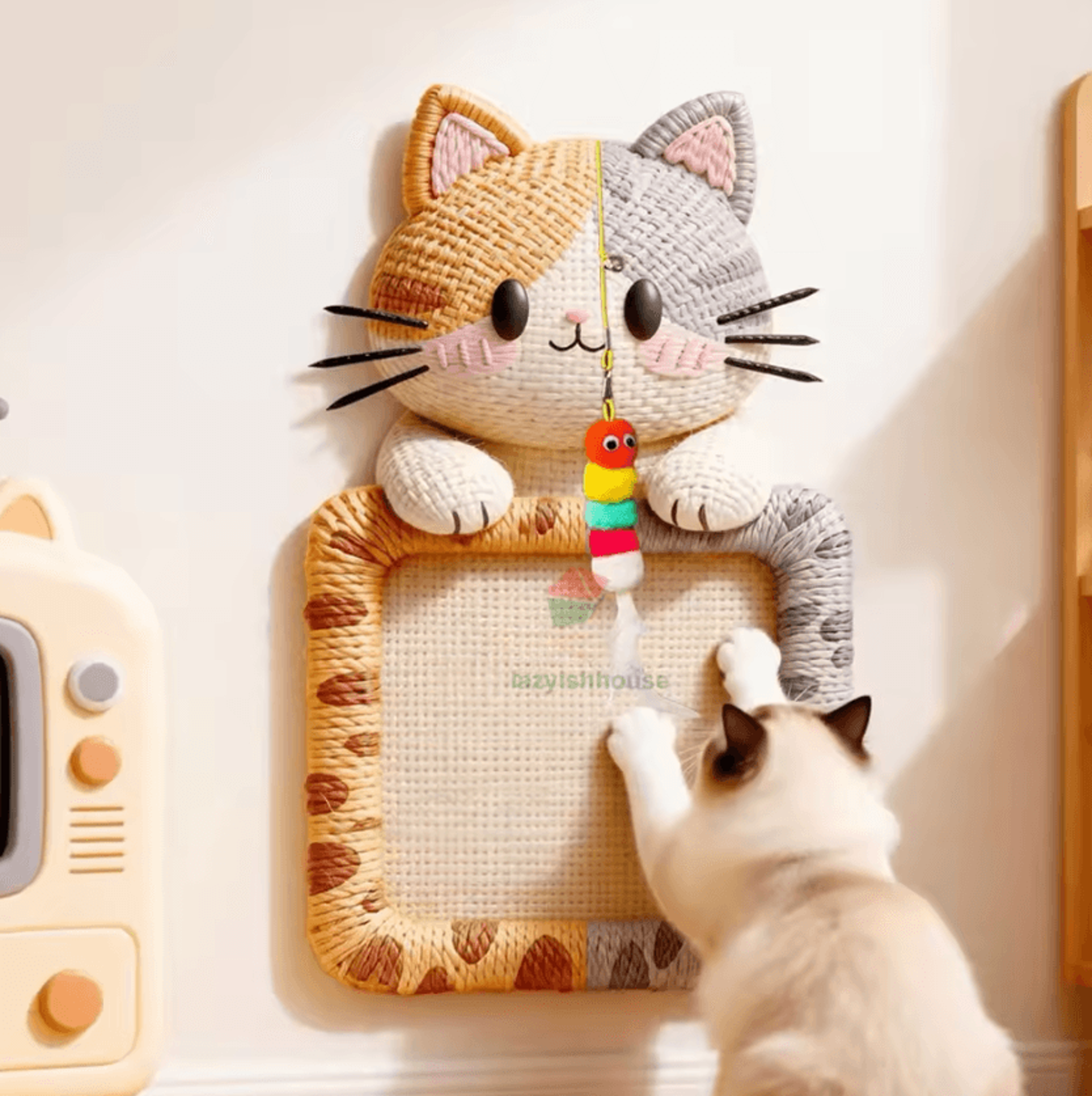self-adhesive cat scratch protector mat for furniture & walls
