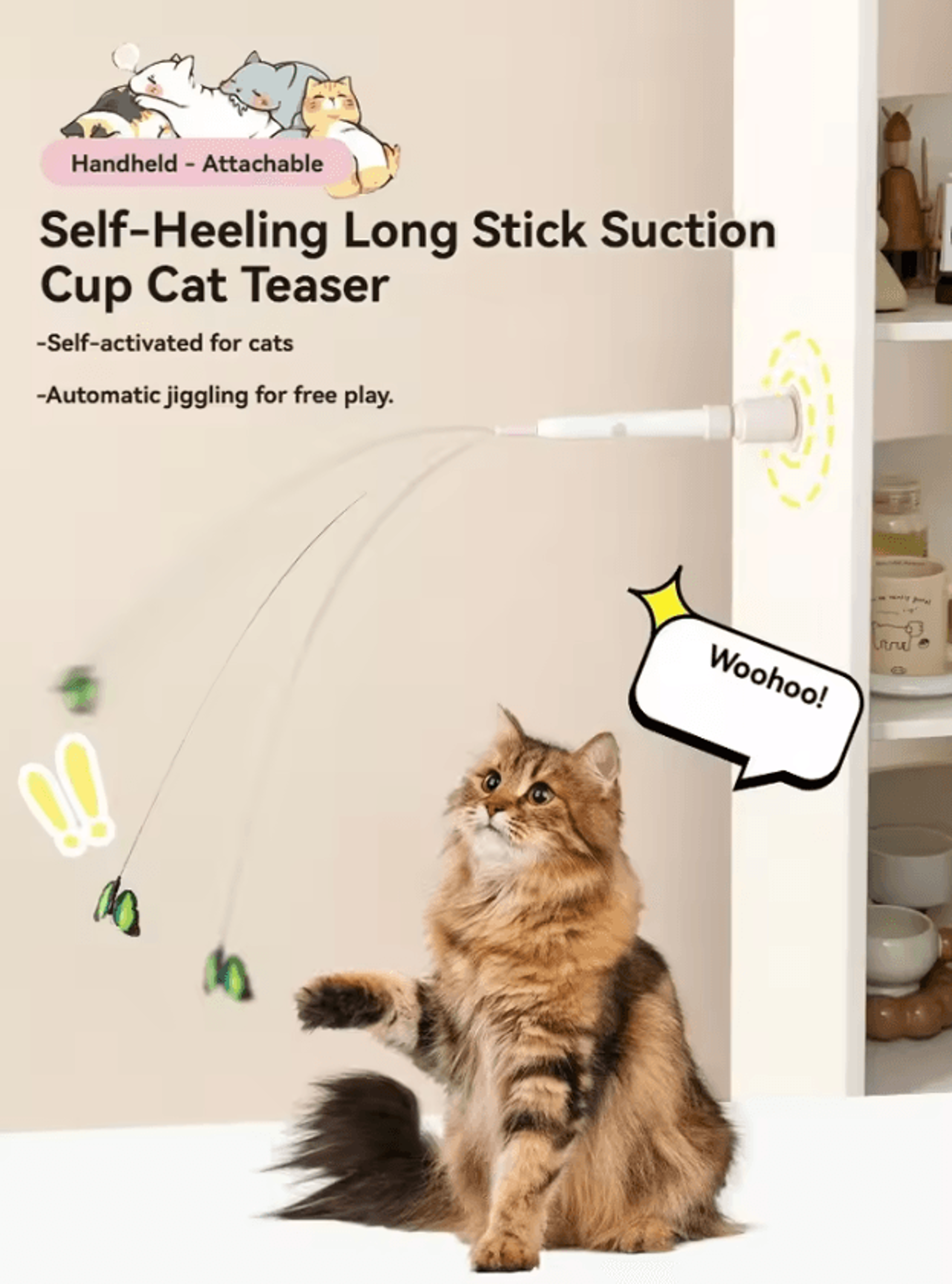 SpinChase Automatic Suction Cup Cat Teaser Toy 4