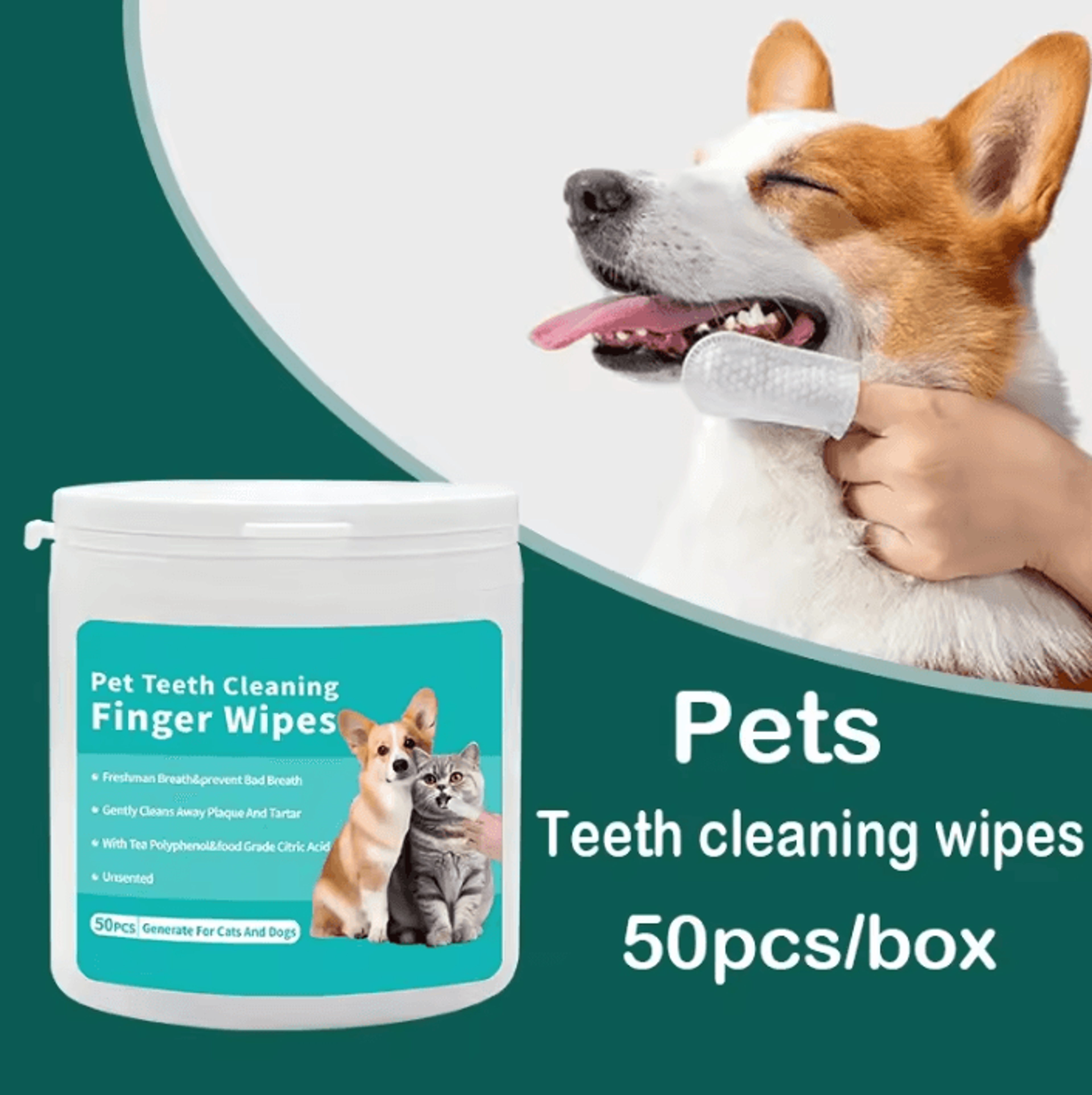freshsmile disposable pet dental finger wipes