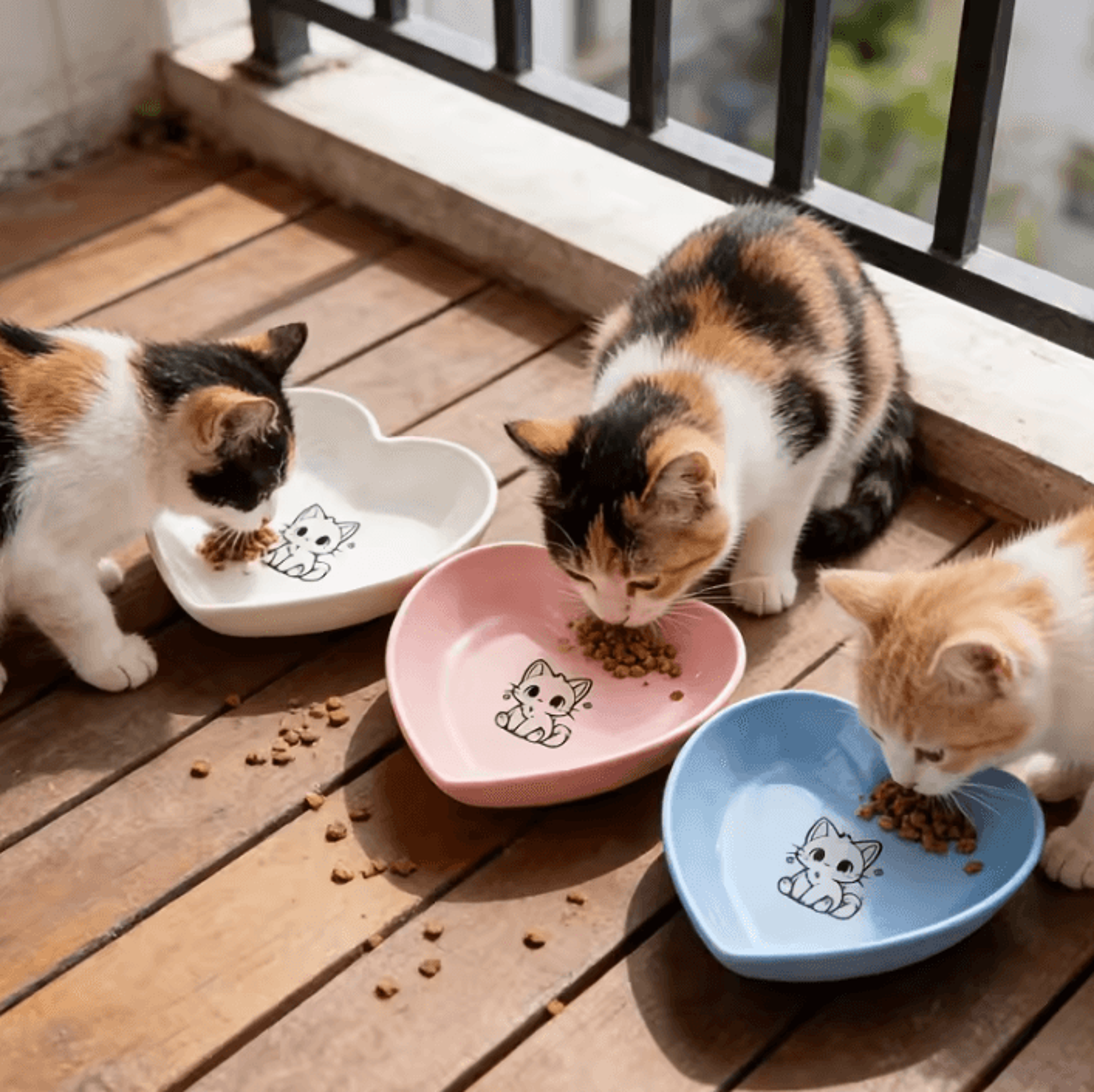 easyreach 3-piece shallow pet food & water bowl set