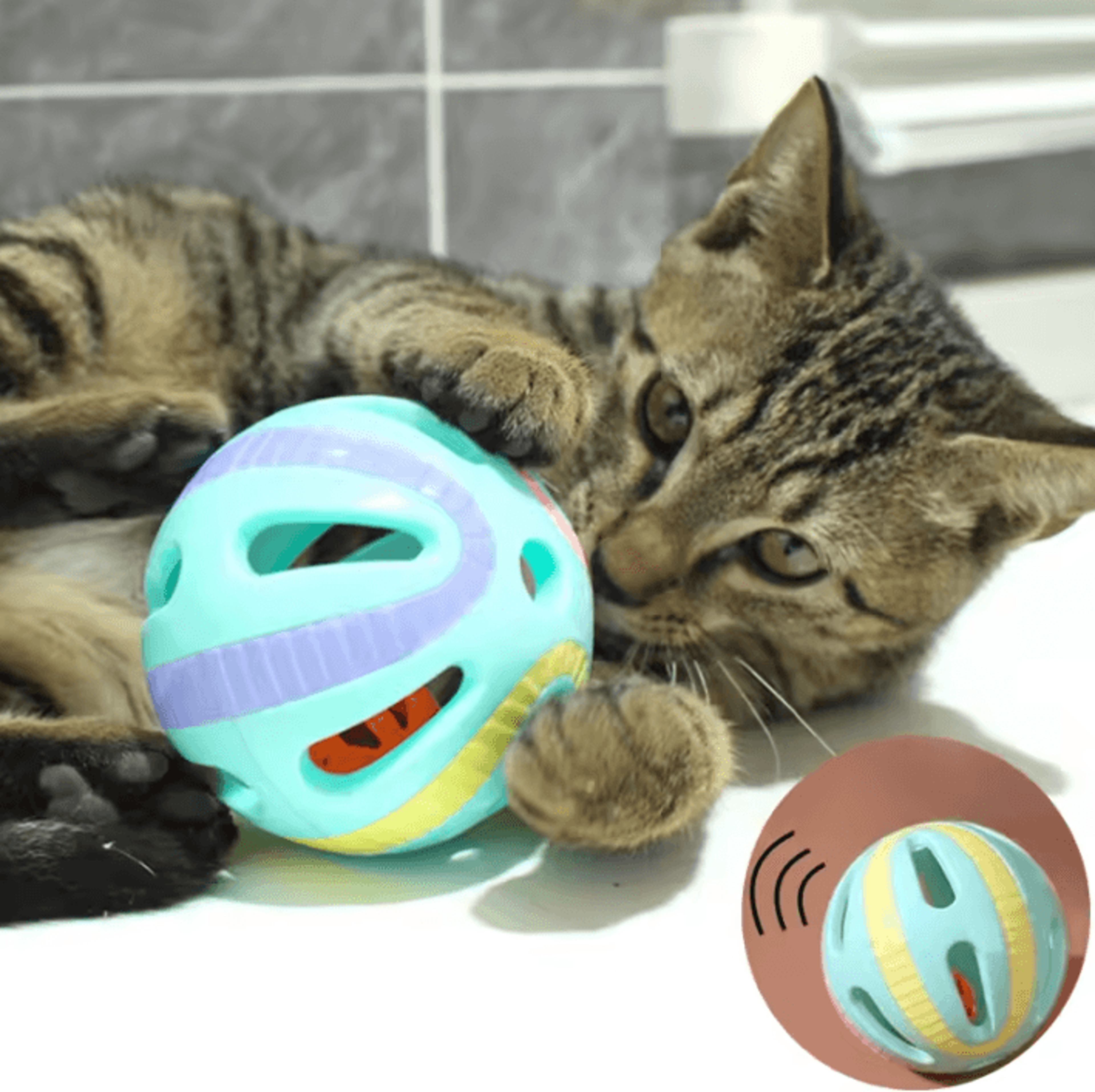 jinglechase colorful bell ball cat toy set