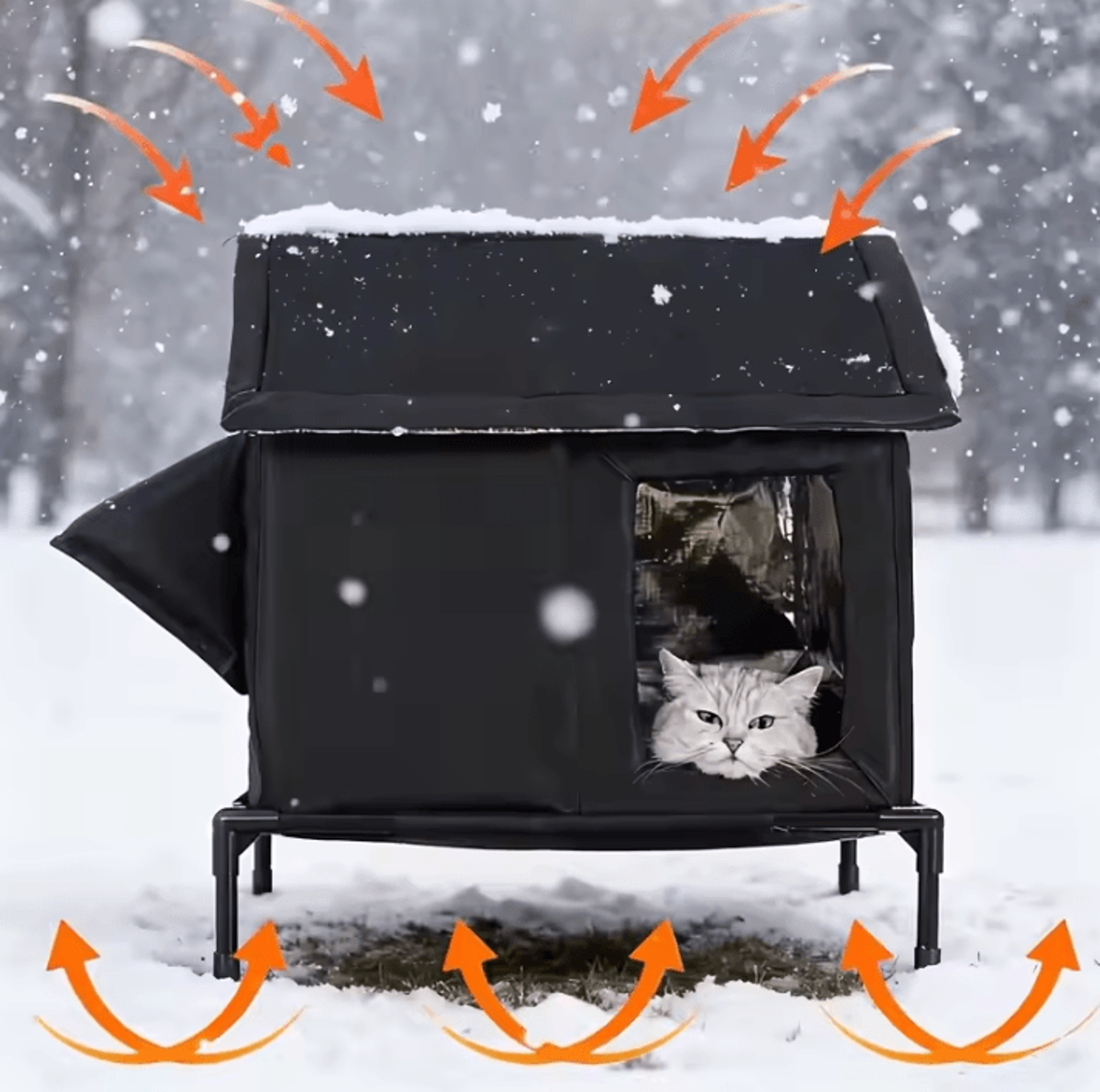 warmhaven insulated outdoor cat shelter & winter nest