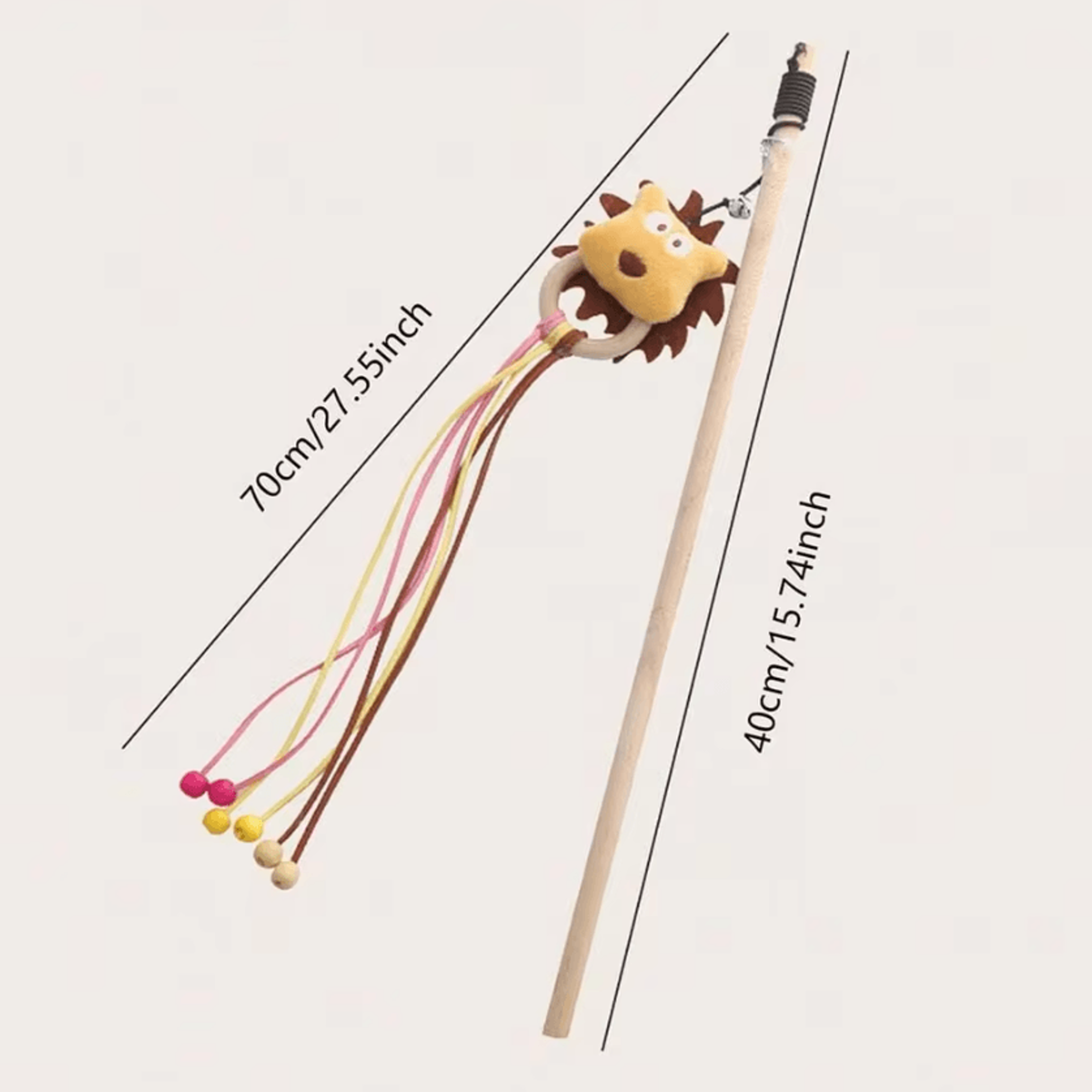 JinglePounce Interactive Cat Wand Toy With Bells  Cartoon Charms 3
