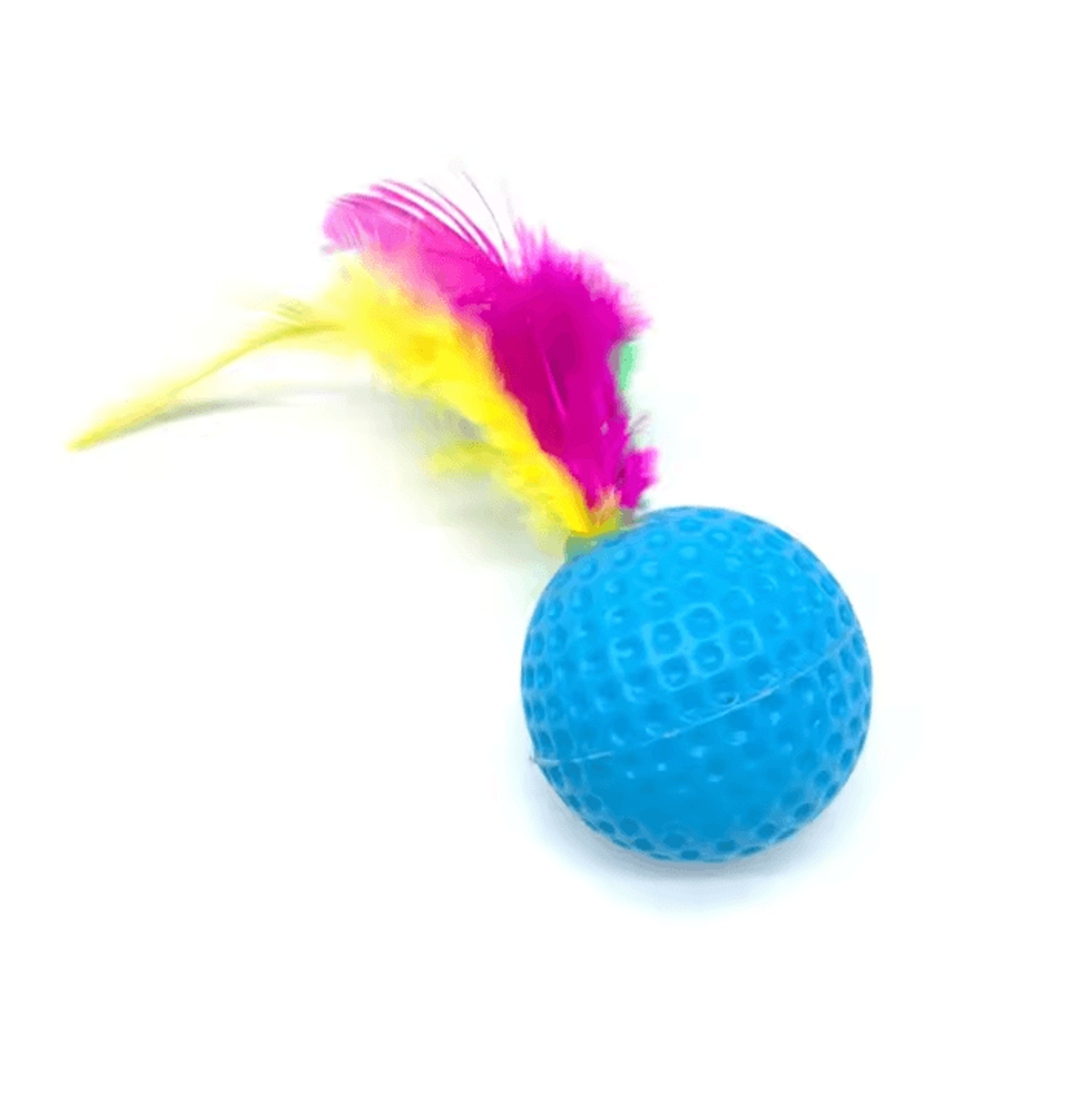 FlutterKick Cat Badminton Toy Set  Crinkle Feather Chase Balls 5 Pack 3