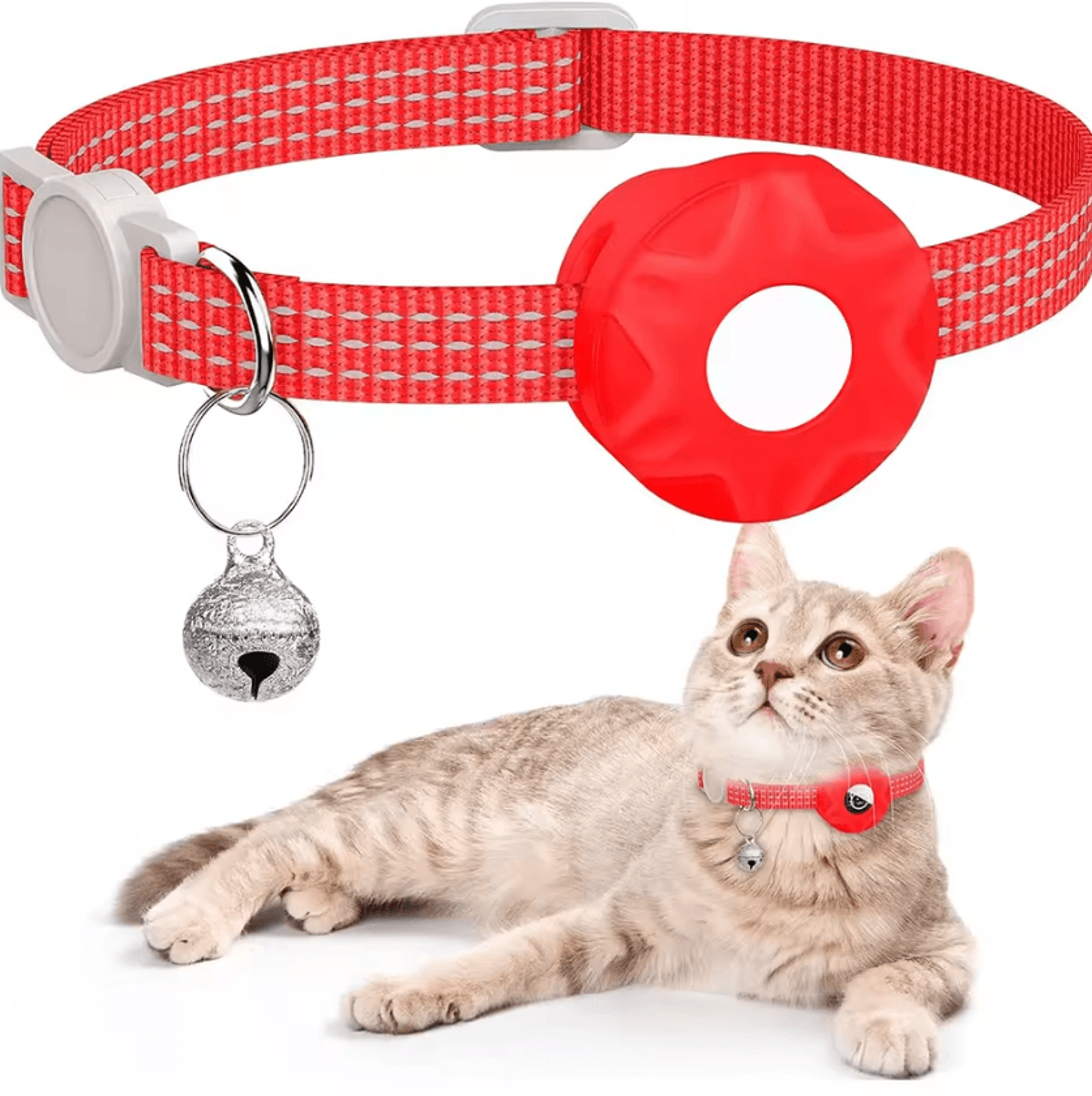 TrackBell AirTag Cat Collar  Reflective Safety Collar With Bell 9