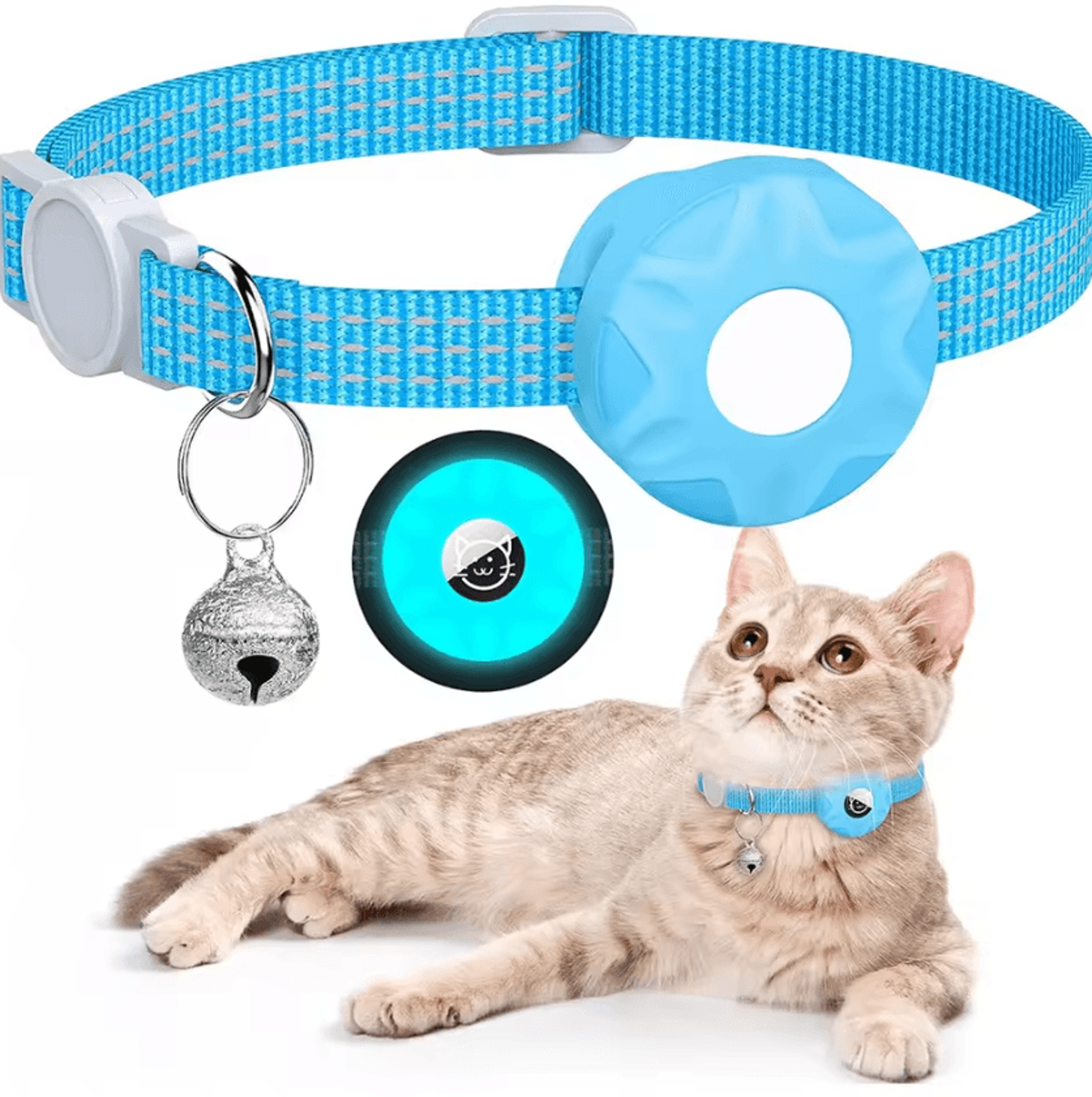 TrackBell AirTag Cat Collar  Reflective Safety Collar With Bell 10