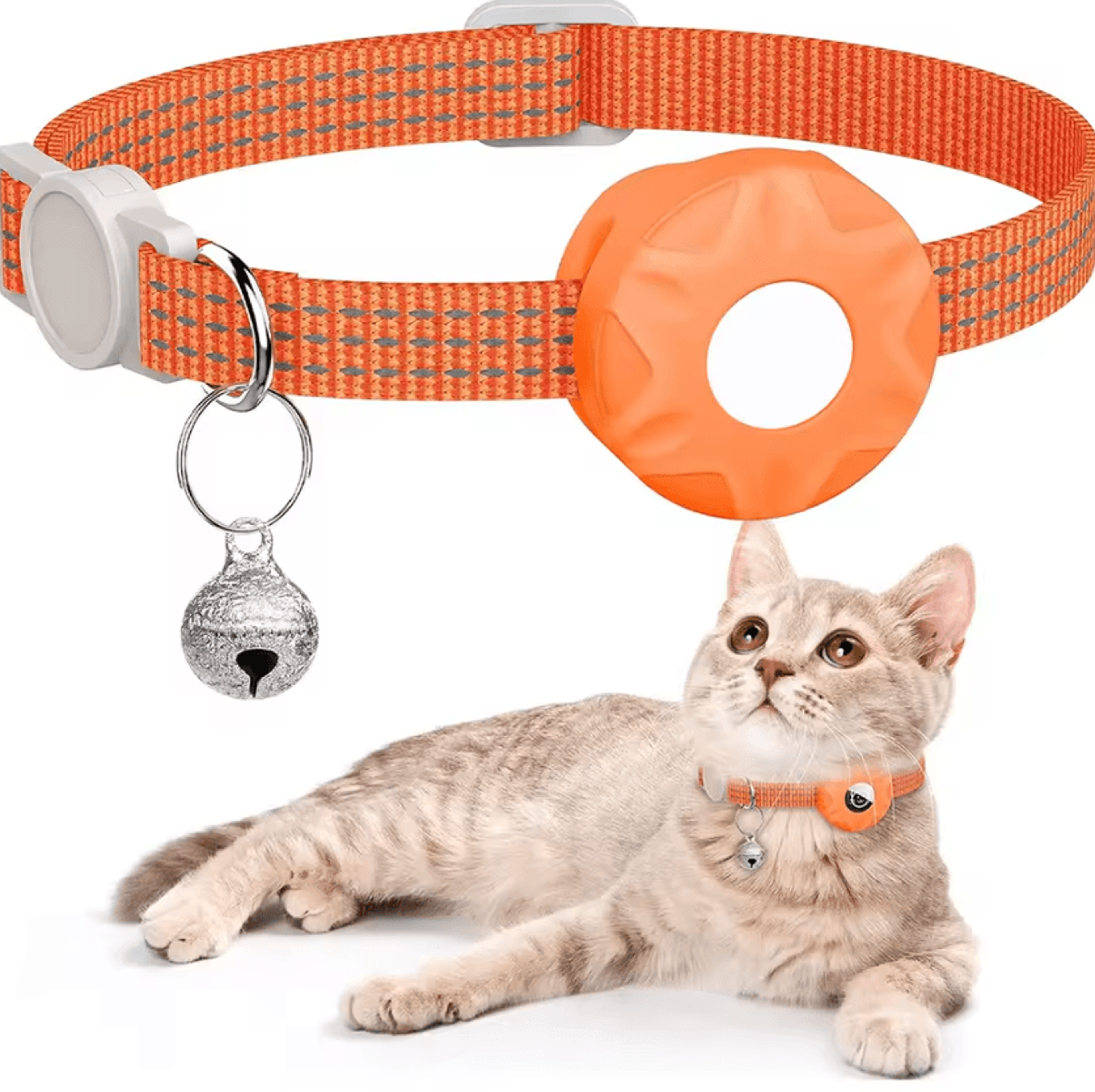 TrackBell AirTag Cat Collar  Reflective Safety Collar With Bell 4