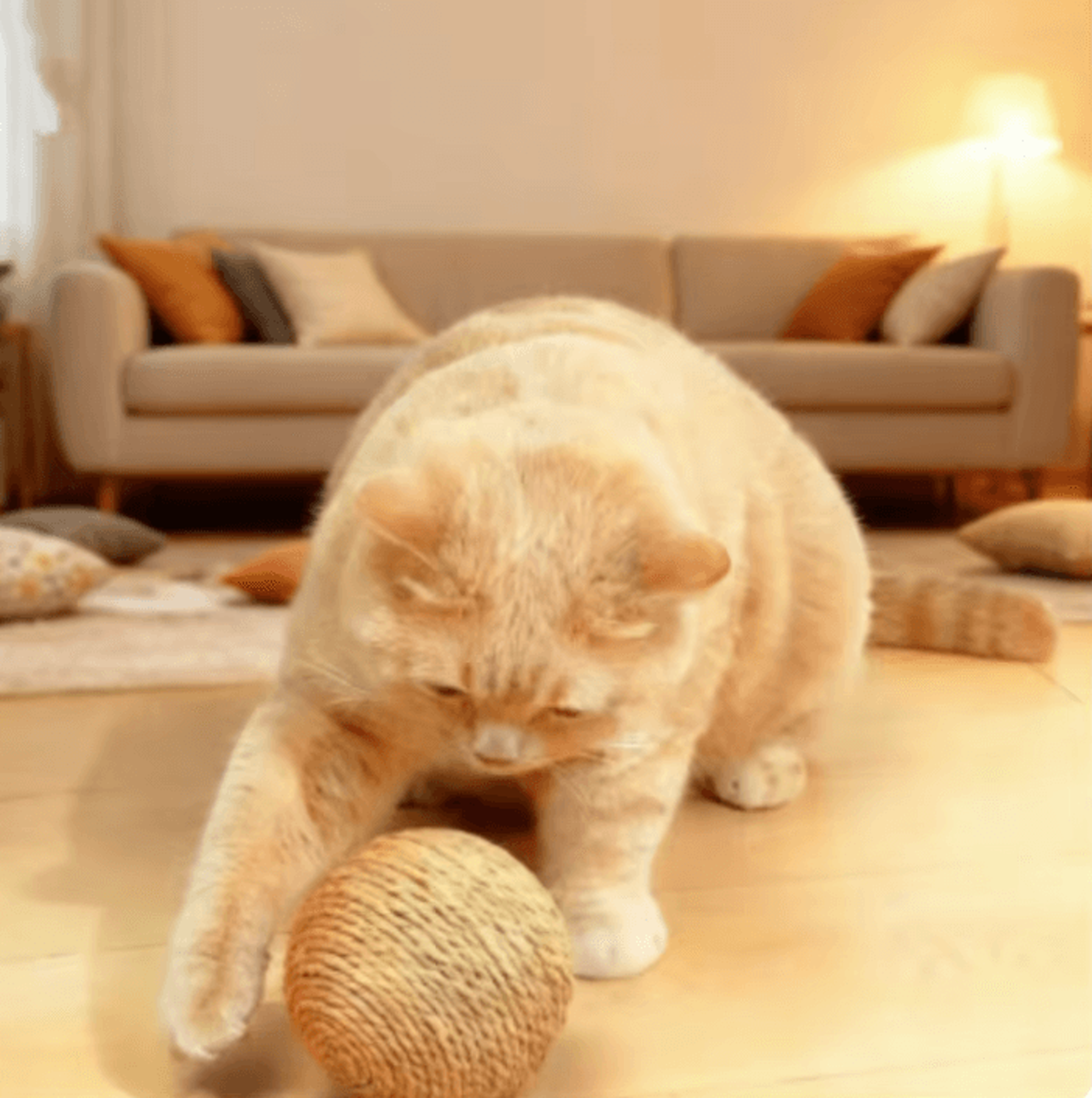 Sisal Cat Scratching Ball Toy  Interactive Teething  Playtime Fun For Cats 2