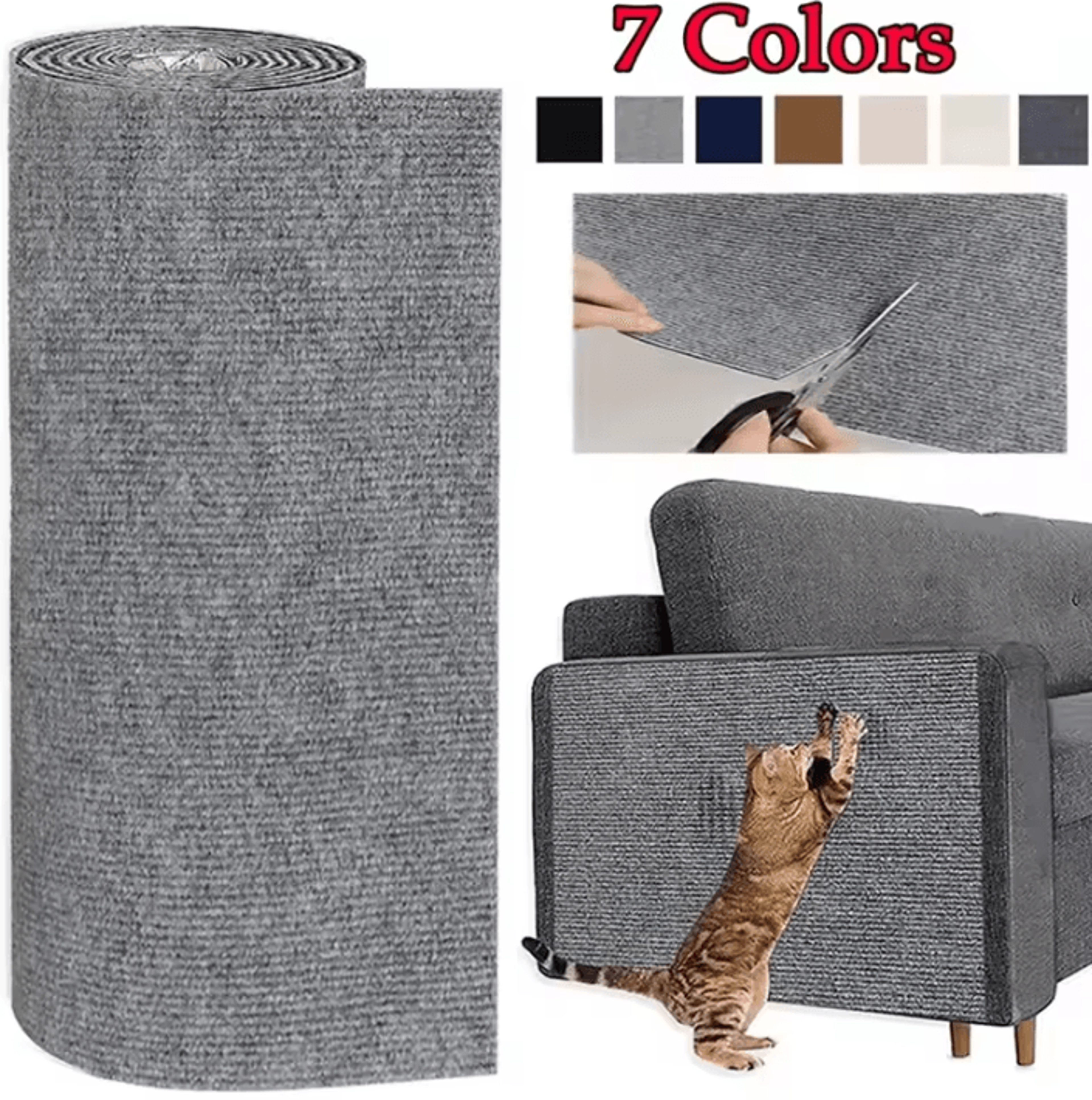 self-adhesive cat scratch protector mat – trimmable furniture & sofa guard for cats