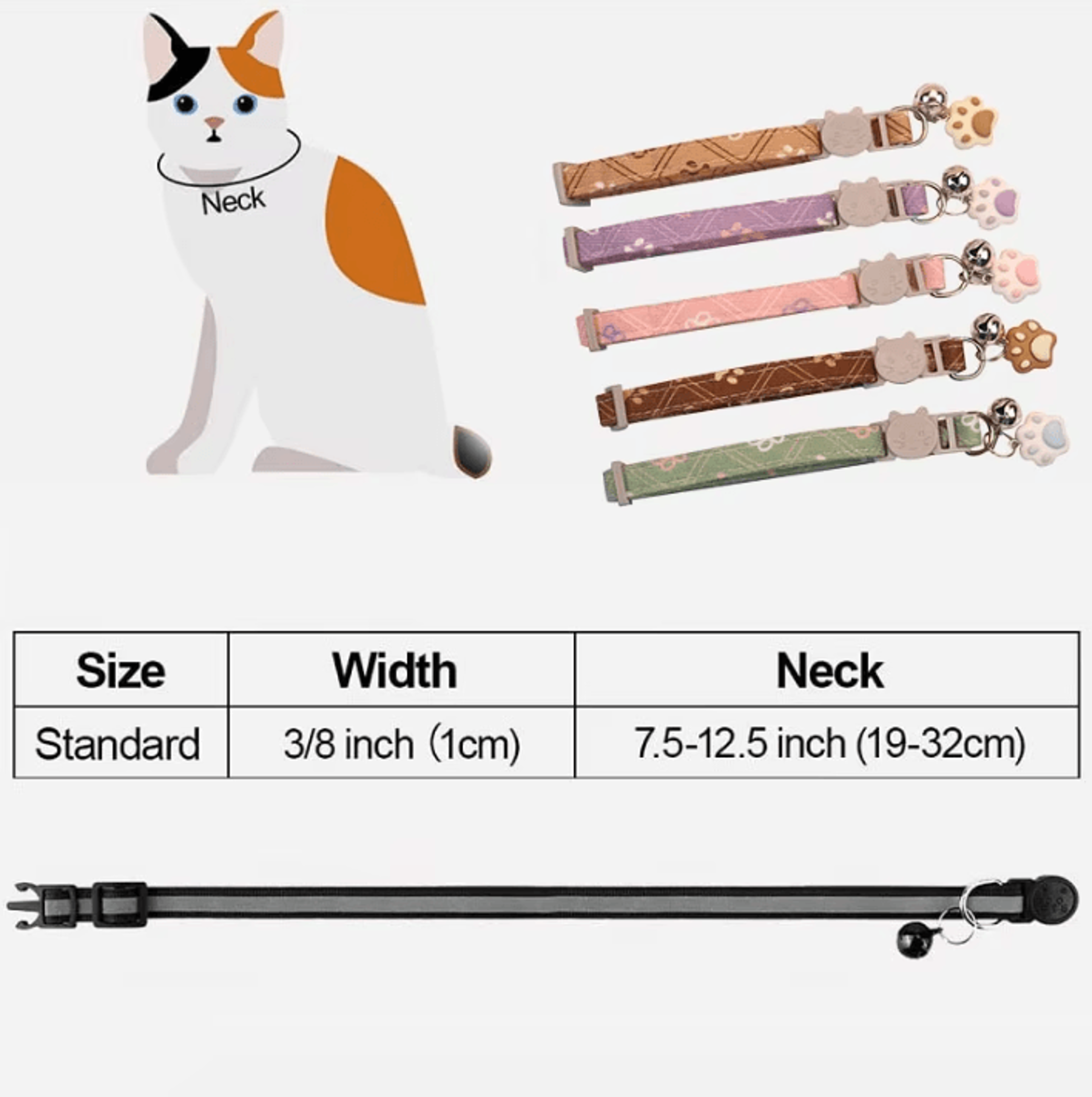 Adjustable Breakaway Cat Collar With Bell  Safe  Comfortable Collar For Cats  Small Pets 1