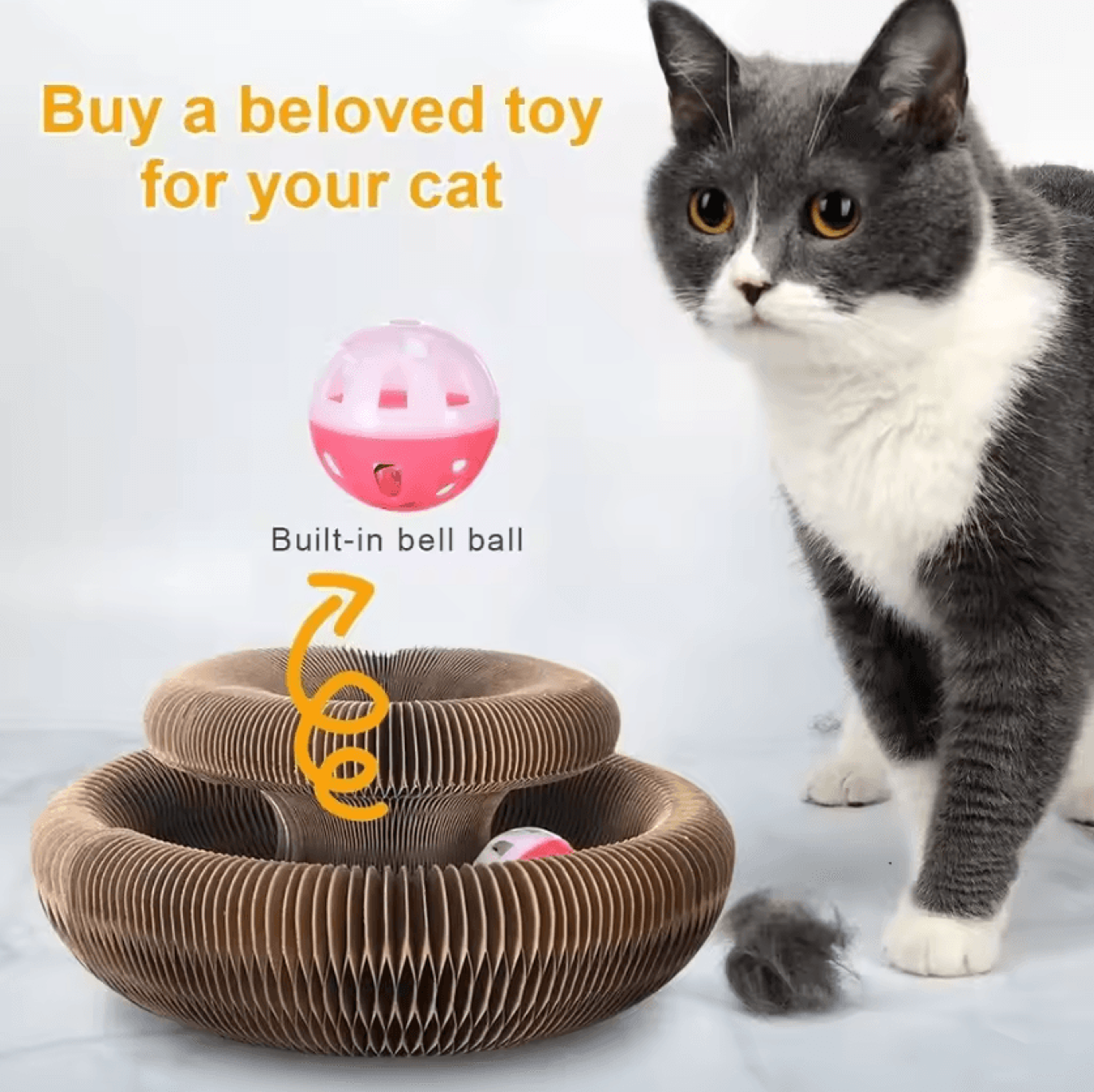Magic Organ Cat Scratcher  Round Corrugated Scratch Board  Interactive Cat Toy 3