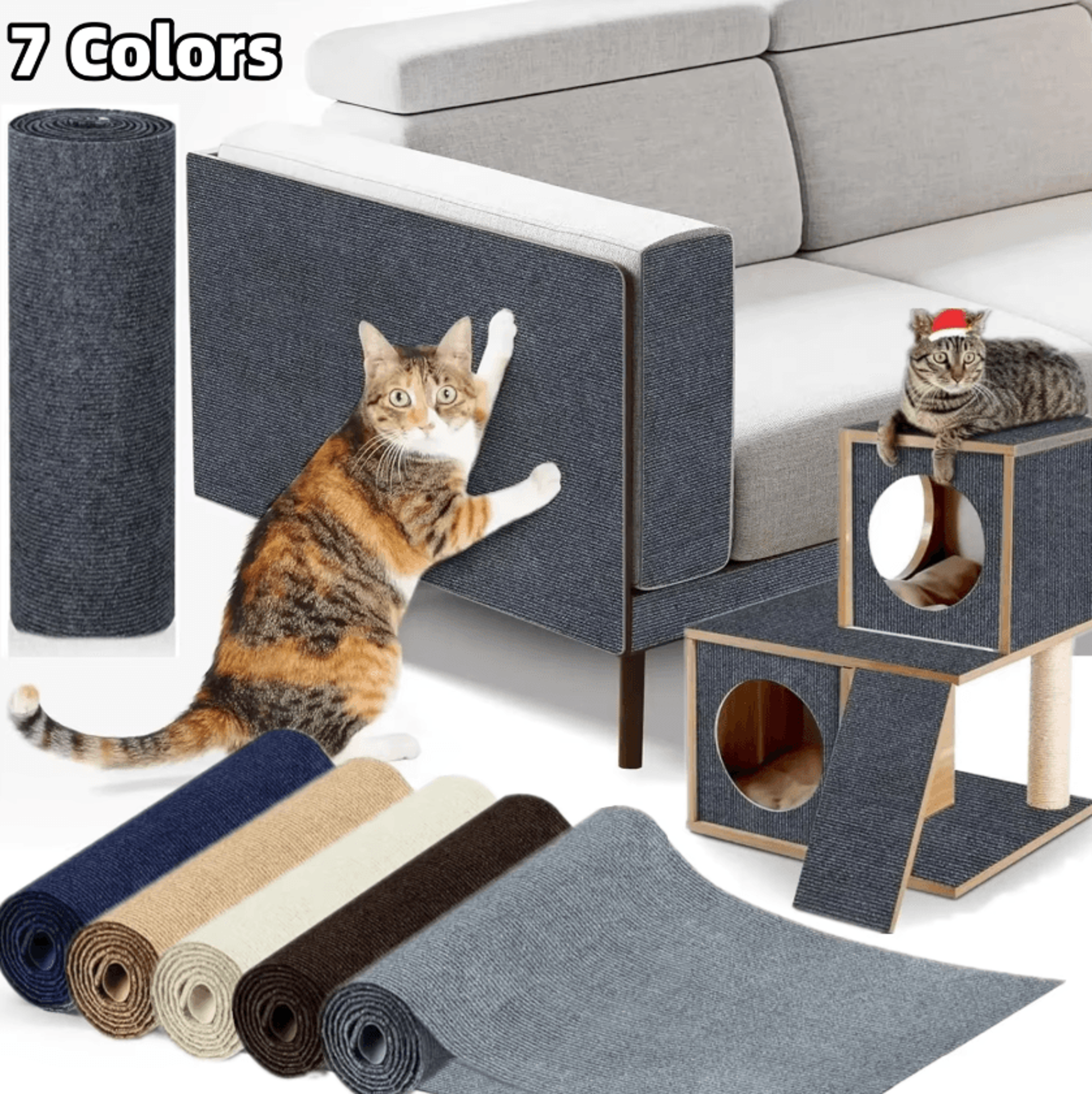 self-adhesive cat scratcher mat – trimmable furniture & sofa protector for cats