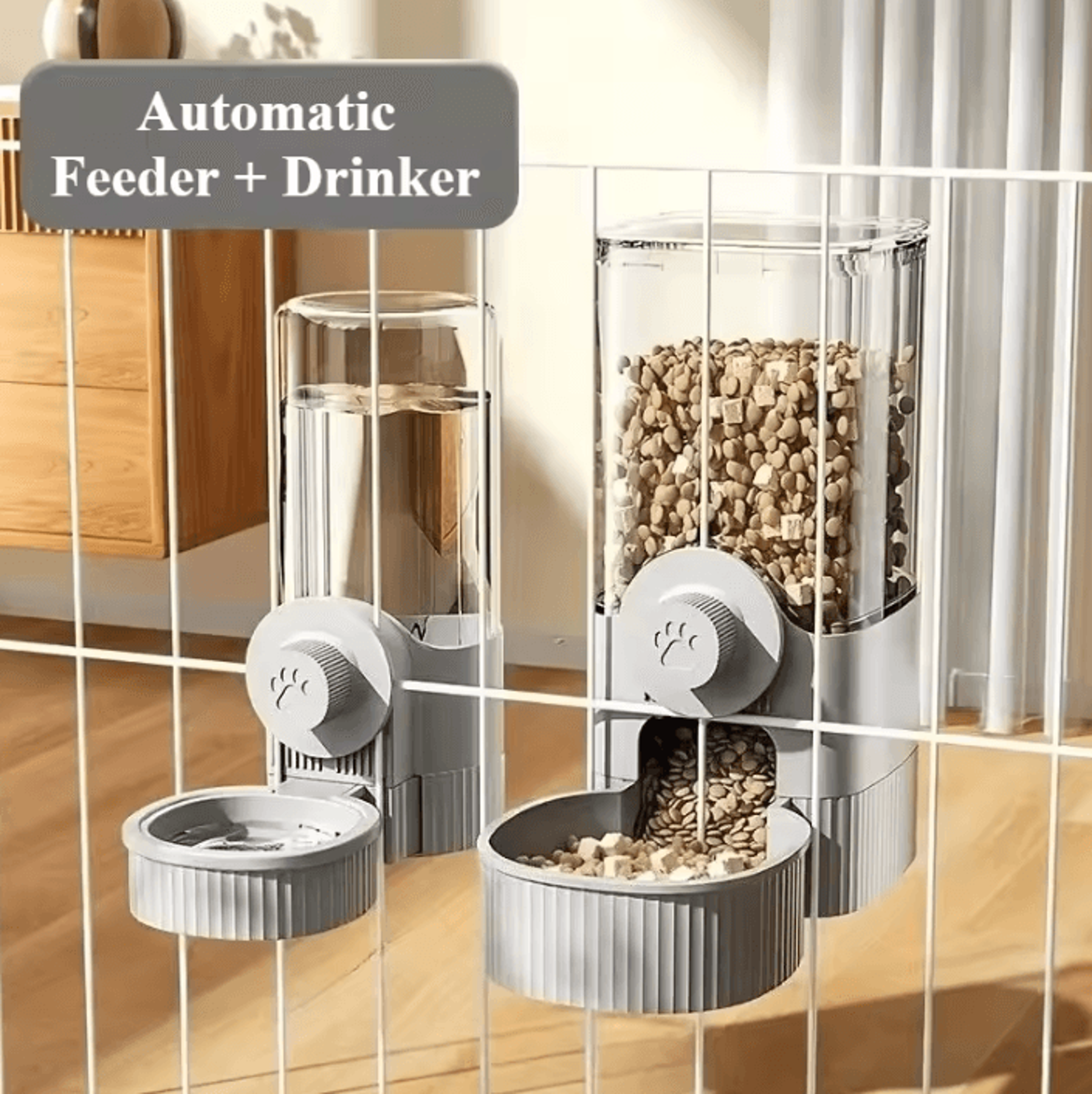hanging gravity pet feeder & water dispenser set – automatic food & water station for cats, dogs & small pets