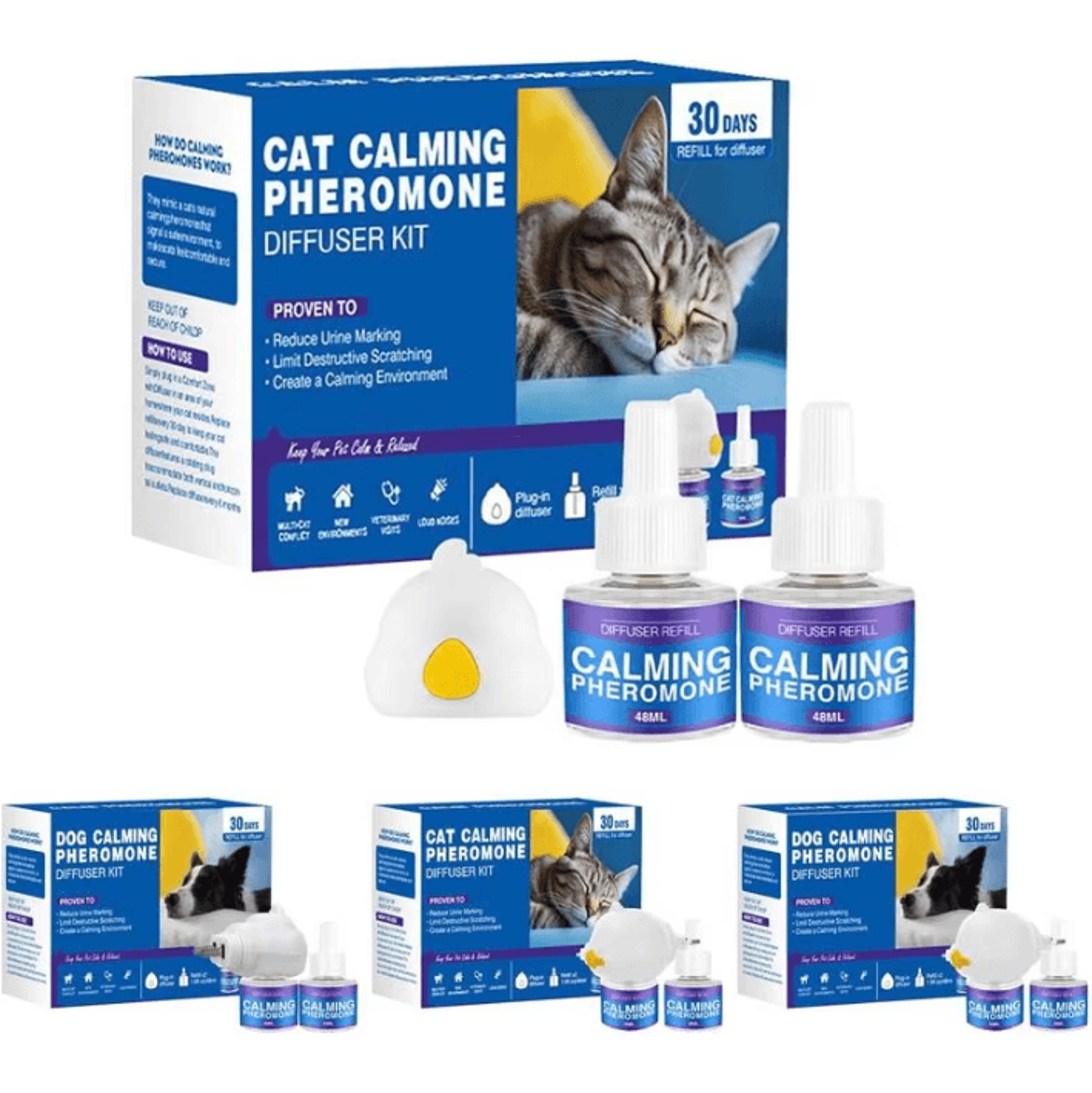 Cat Pheromone Calming Diffuser Refill  60Day Stress Relief Refill For Cats 0