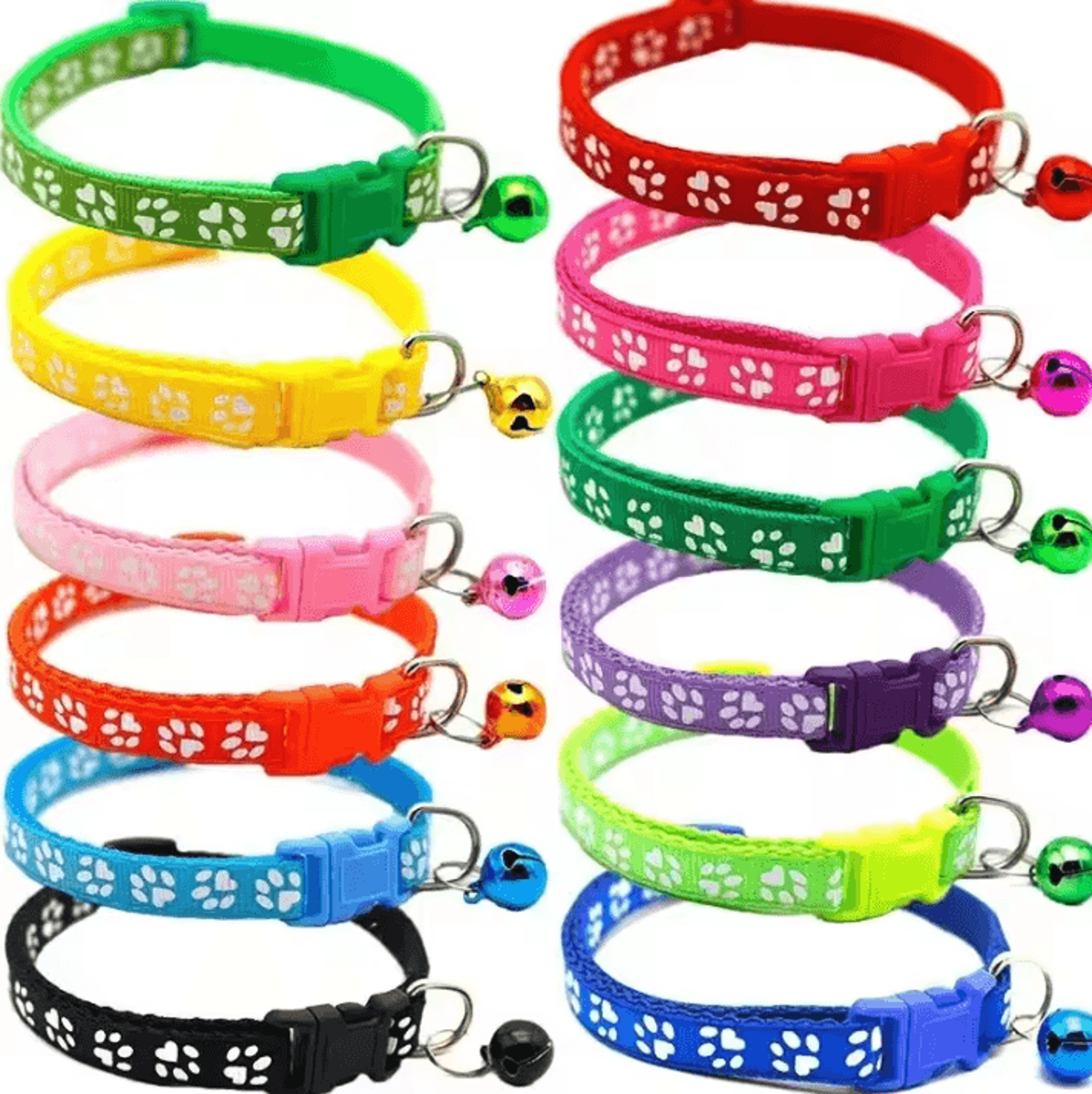 pawprint bell collar for cats & small dogs