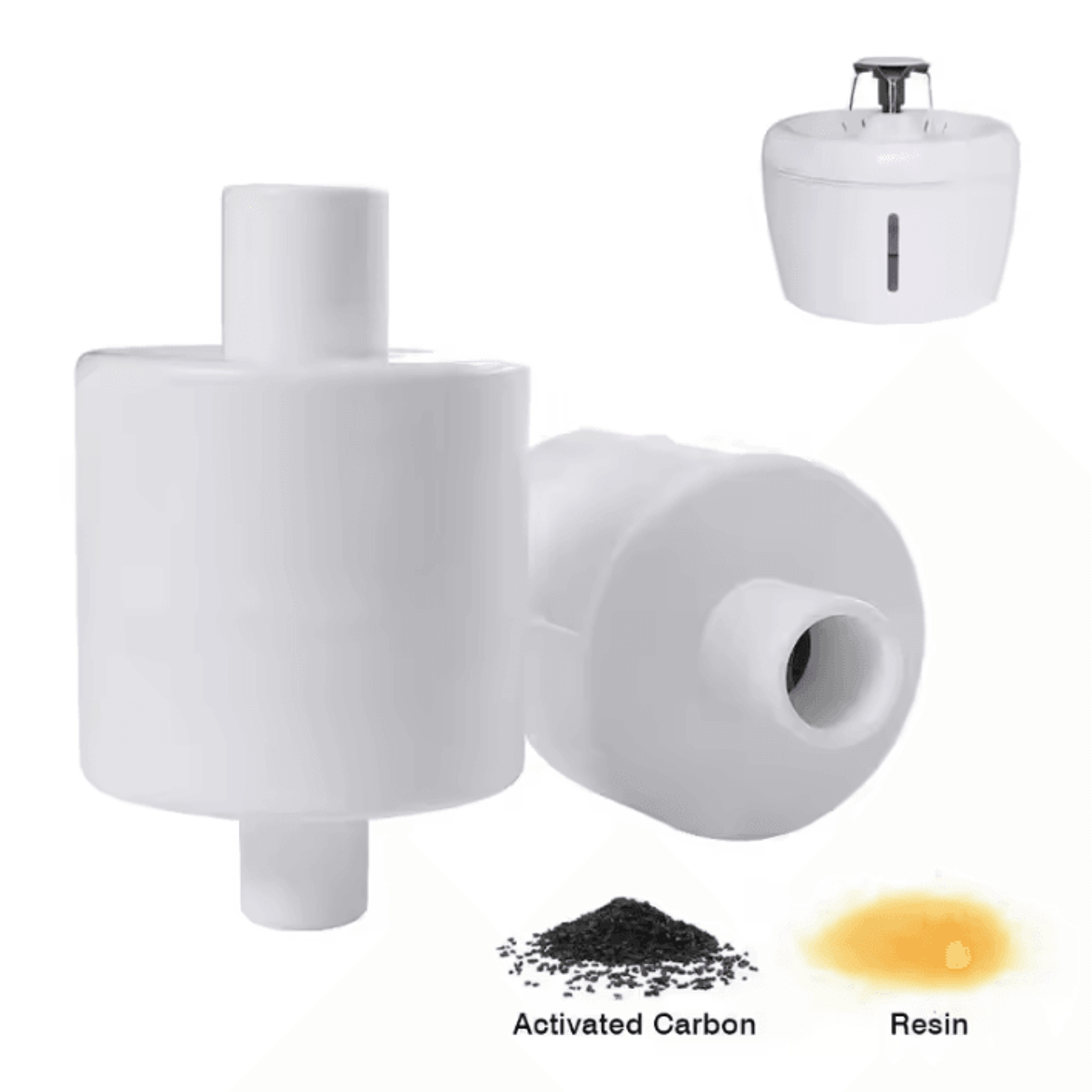 triple filtration activated carbon replacement filters for els pet 2.5l water fountain – 6 pack
