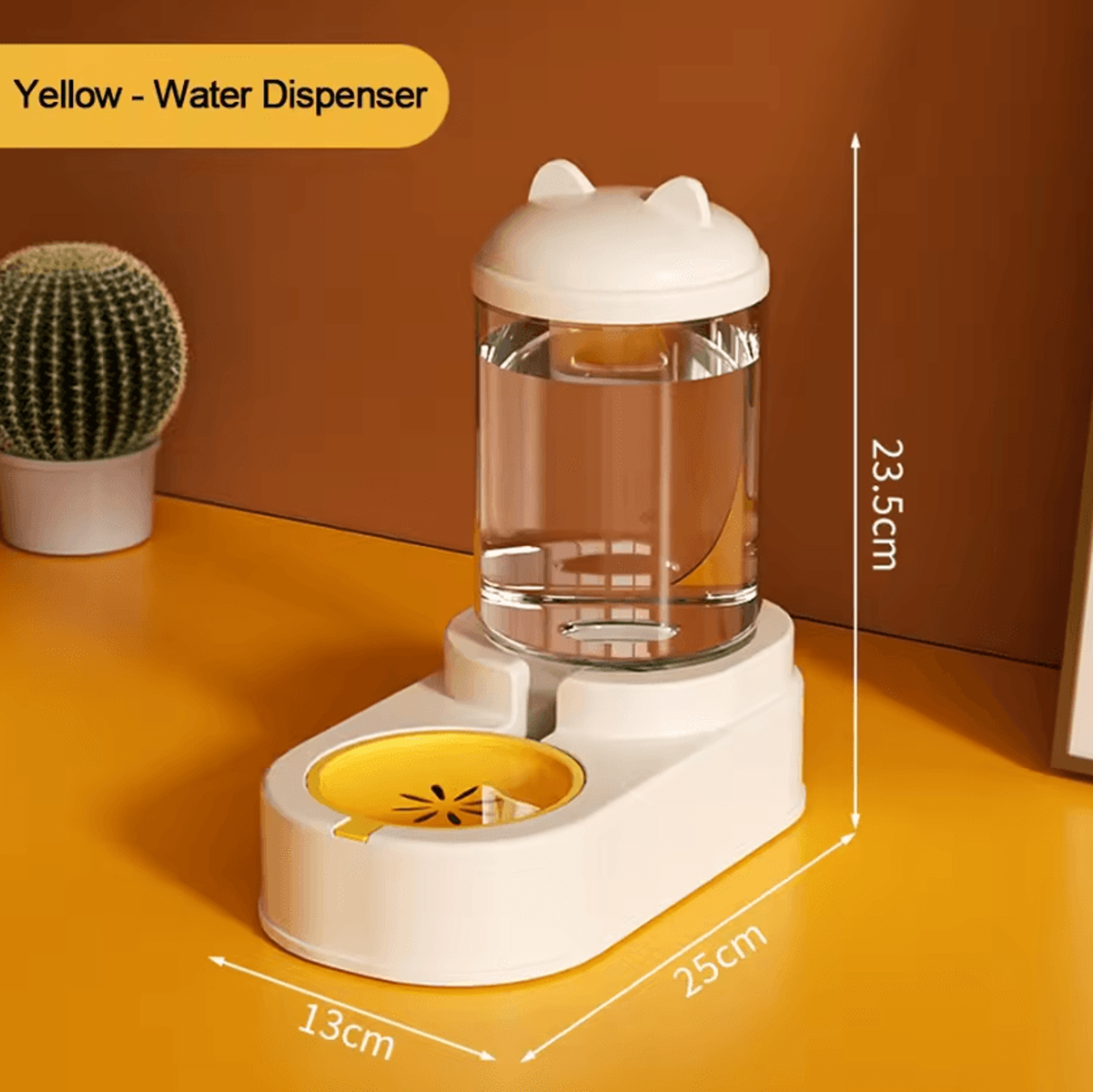 Cute CatShaped Automatic Pet Feeder  Water Dispenser Set 3