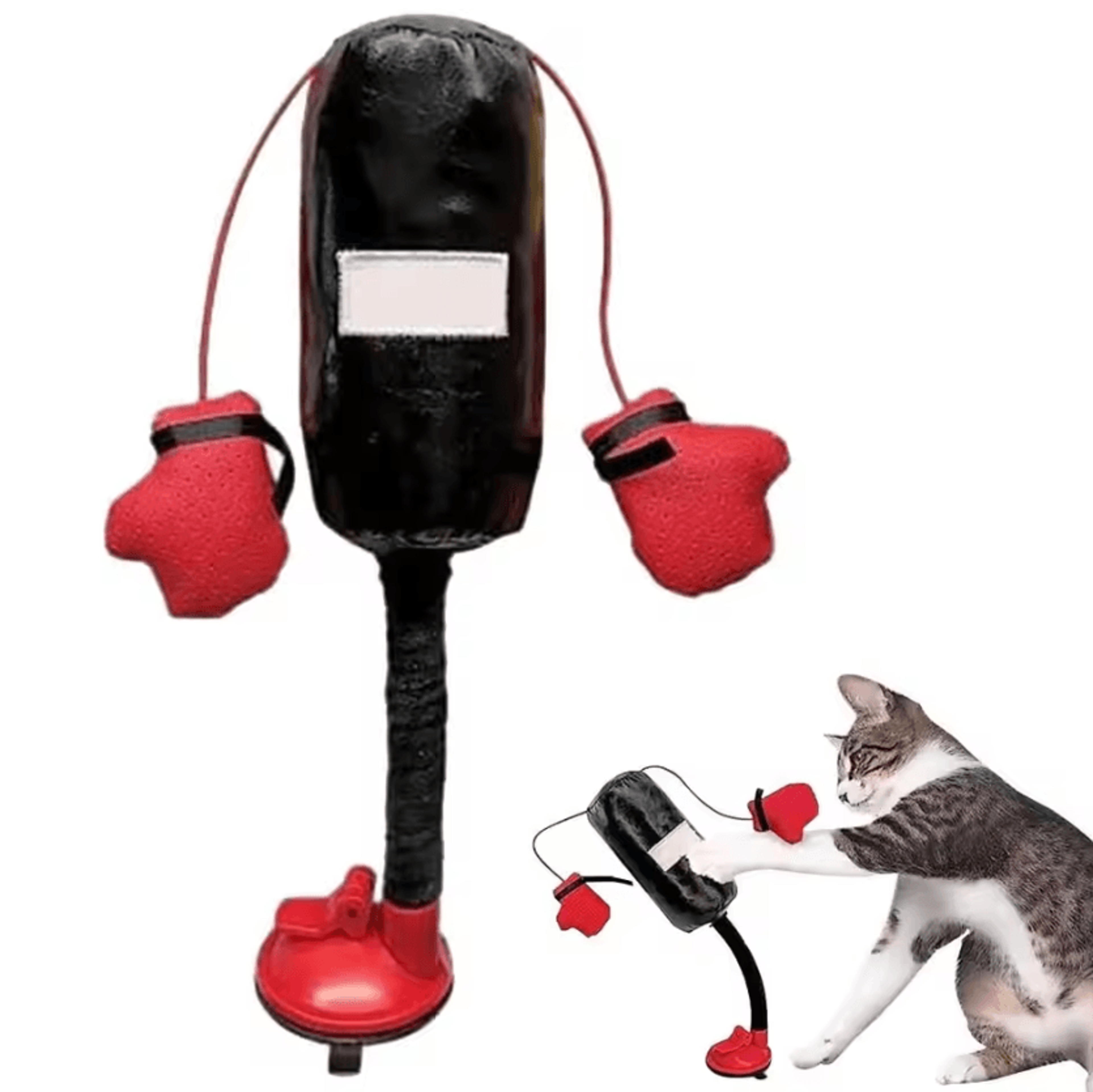 cartoon cat punching bag toy with suction cup base