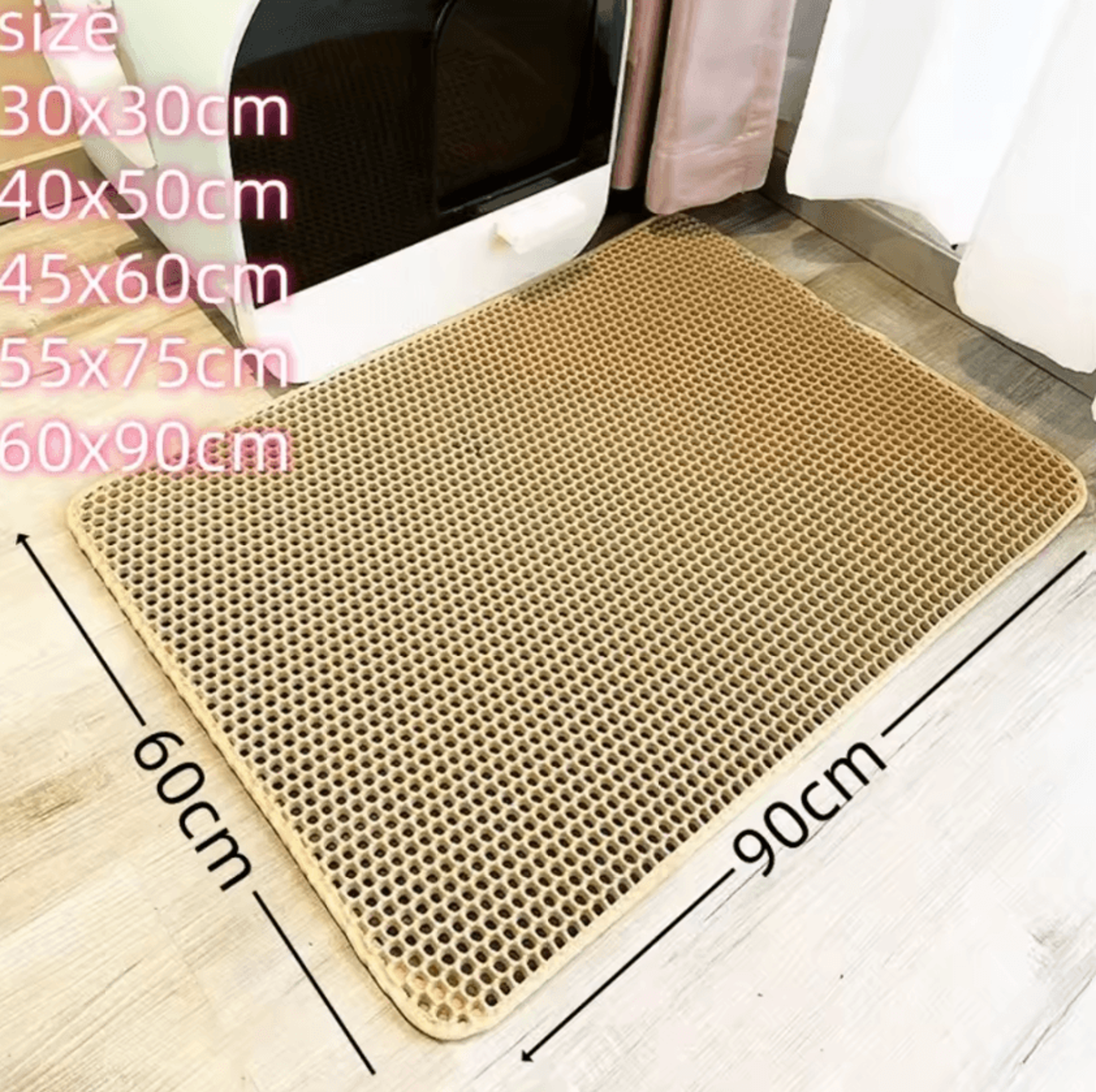 Large DoubleLayer EVA Cat Litter Mat  Waterproof Litter Trapping Floor Protector 0