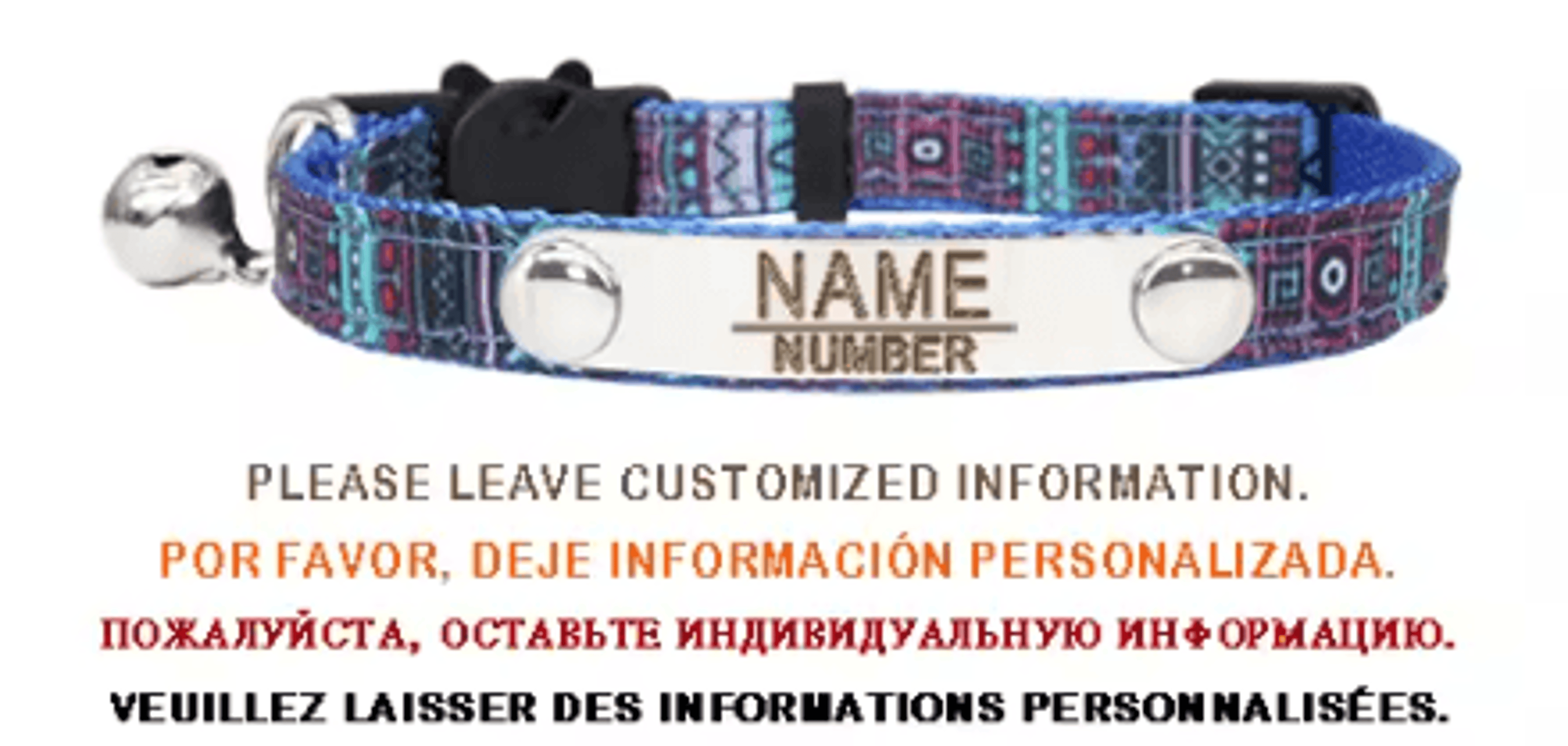 Personalized Bell Cat Collar Adjustable Breakaway Buckle Small Dog Collar Pet Supplies Nameplate Ki 8