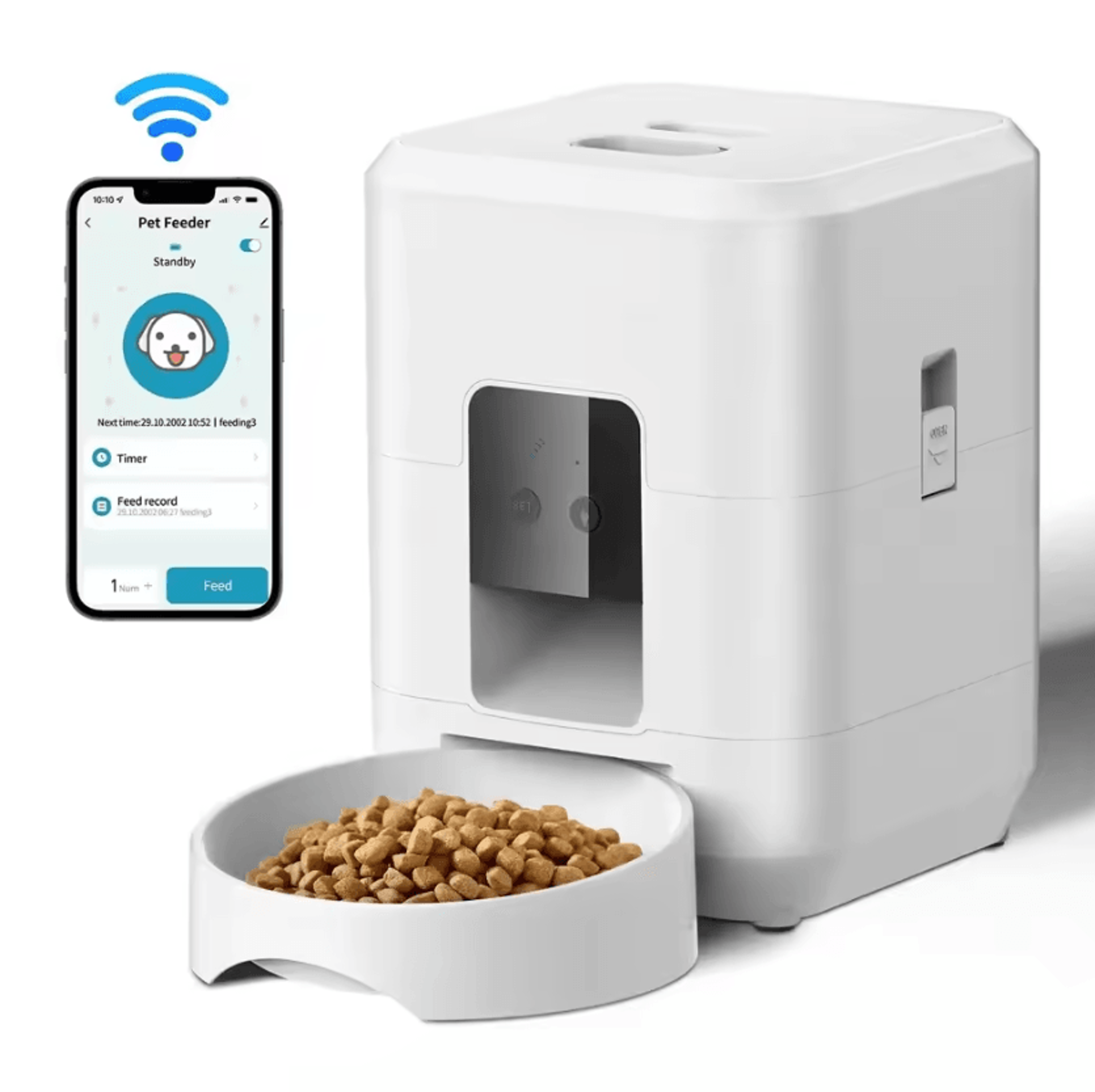 Smart WiFi Automatic Pet Feeder With Camera  Timer  2L Remote Feeding System 5