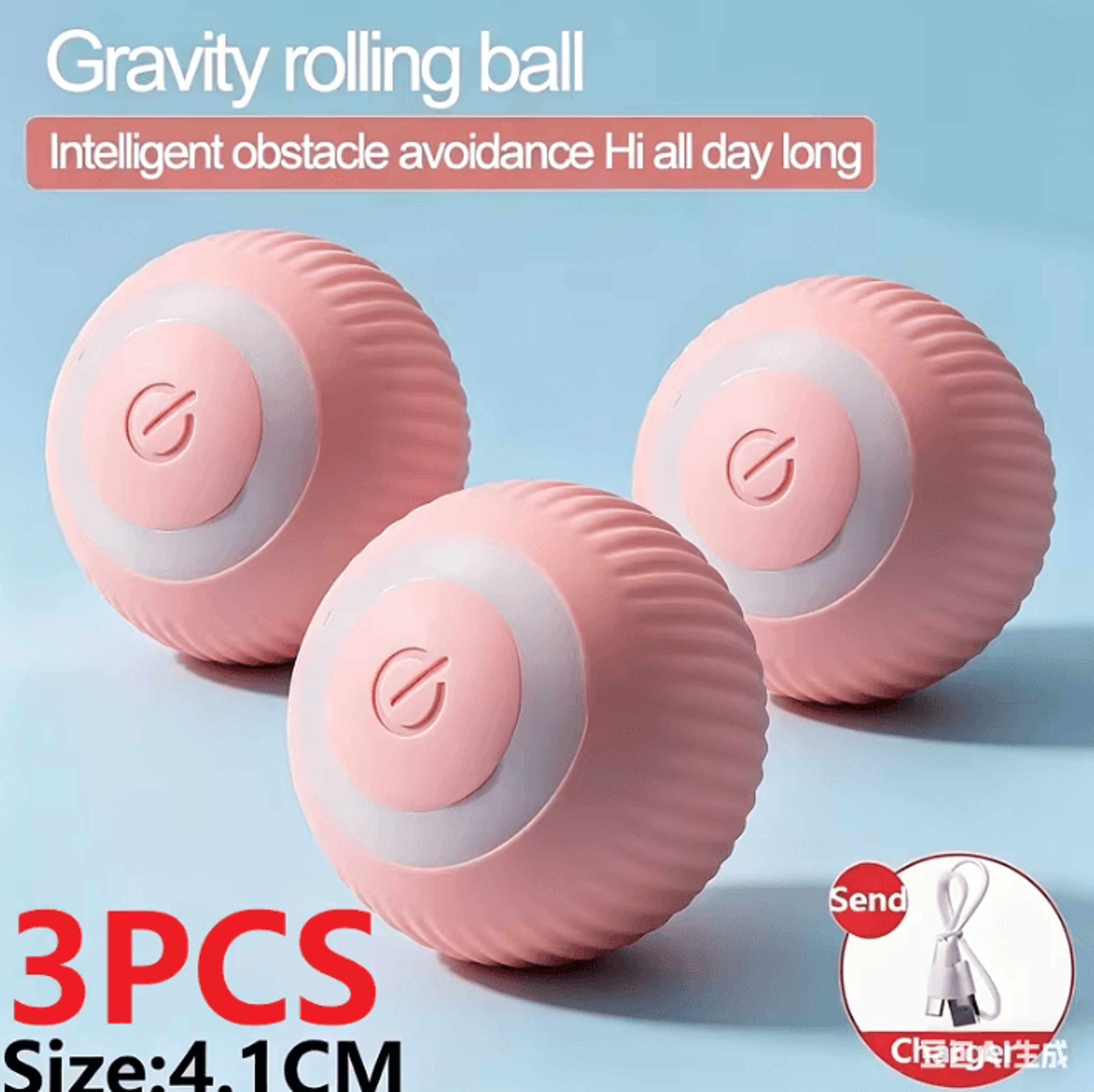 Interactive Automatic Rolling Cat Ball Toy  Smart SelfMoving Exercise Ball 8