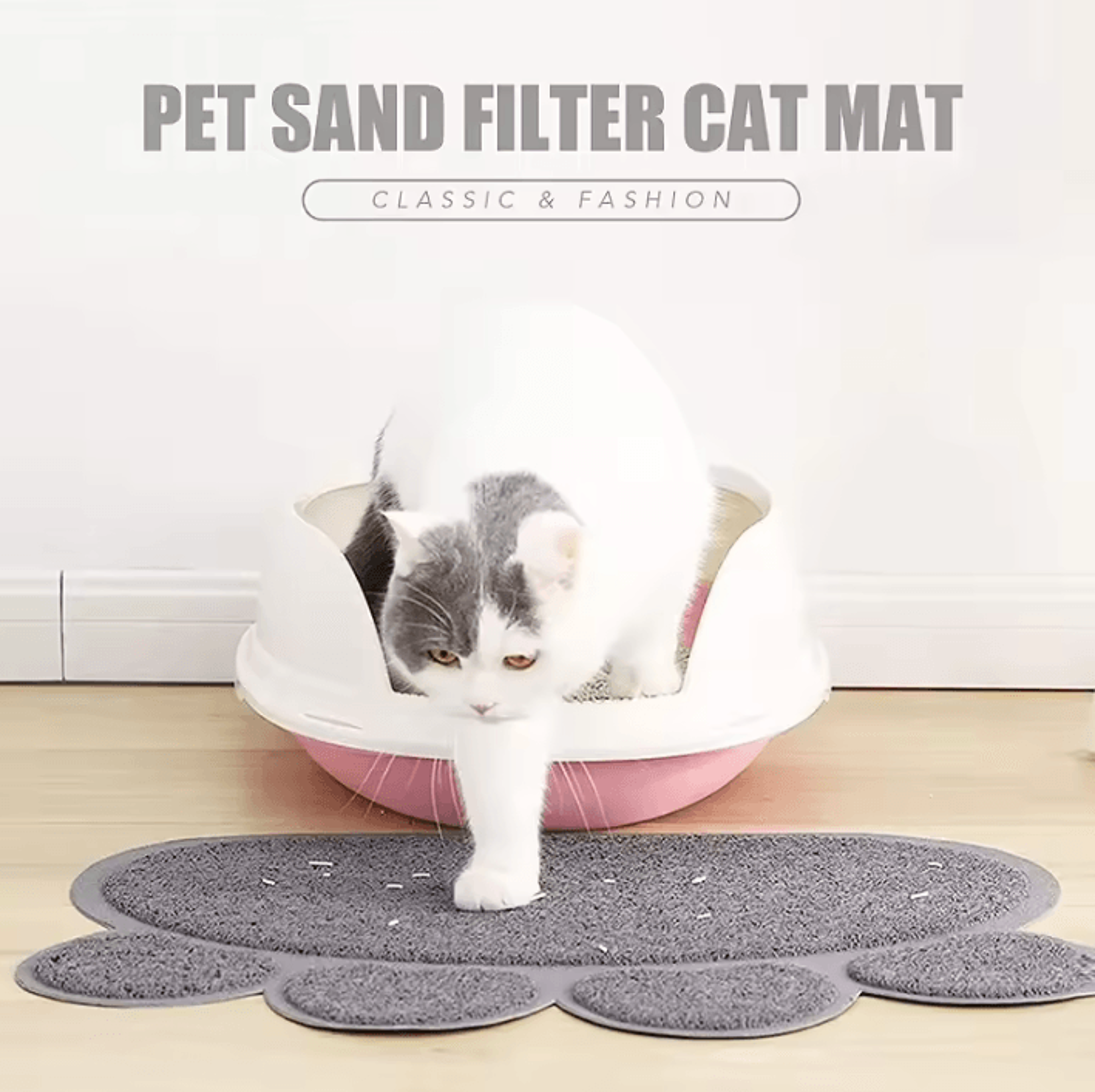 PawPrint CleanStep Waterproof Cat Litter Mat 2