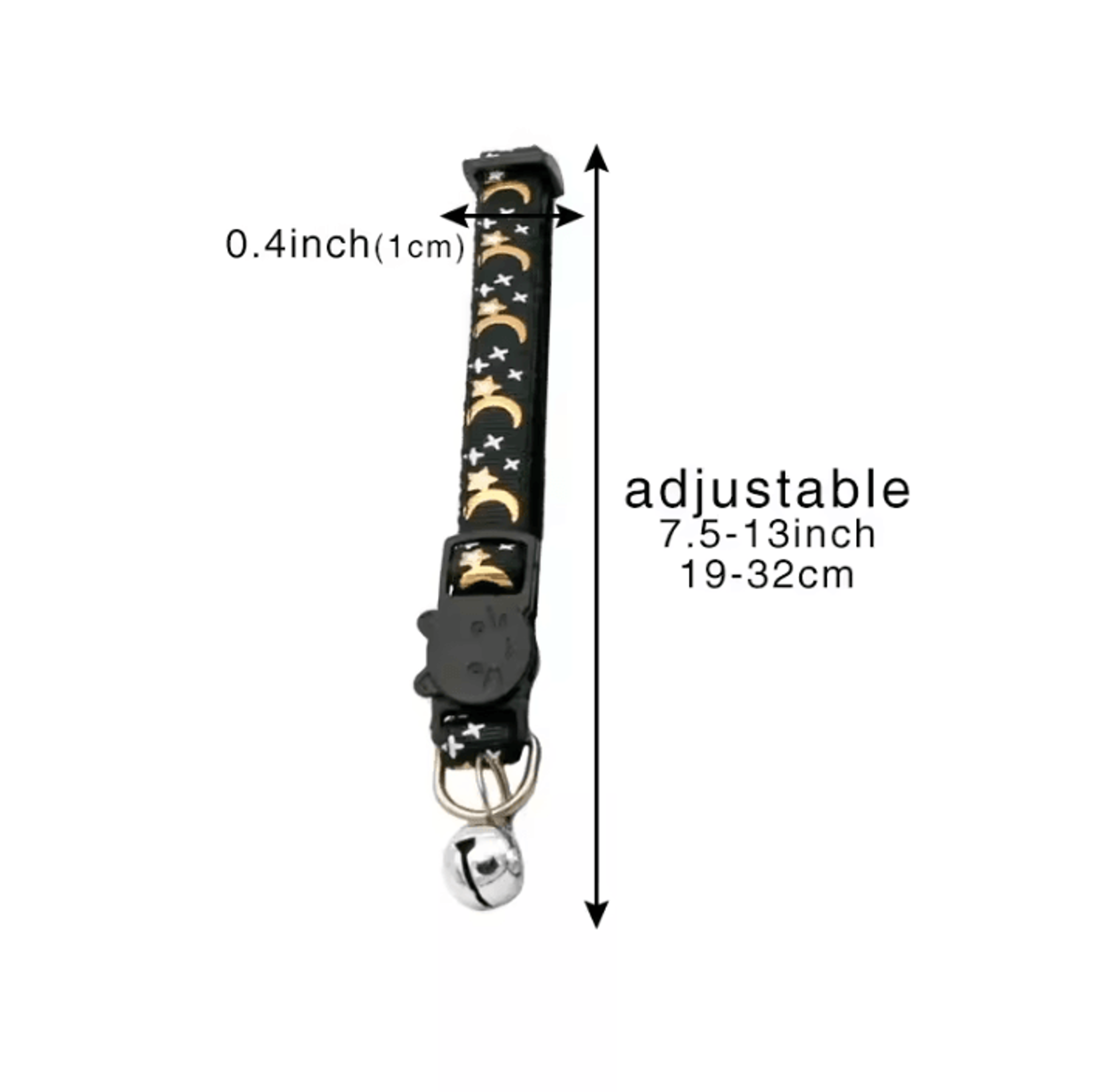 Personalized Reflective Star  Moon Cat Collar With Engraved ID Tag 3