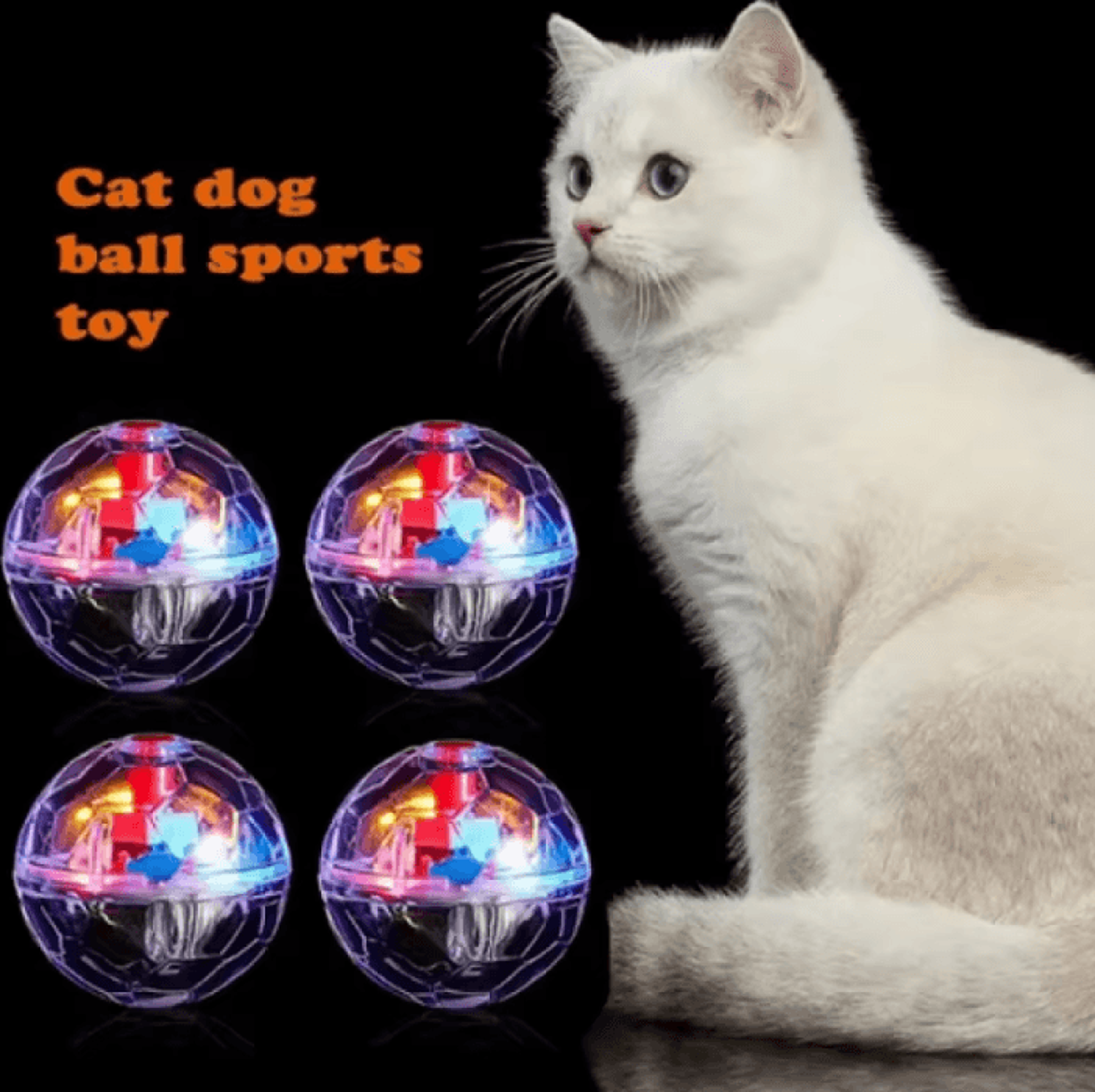 GlowChase Motion Activated Flash Ball Cat Toy Set 1