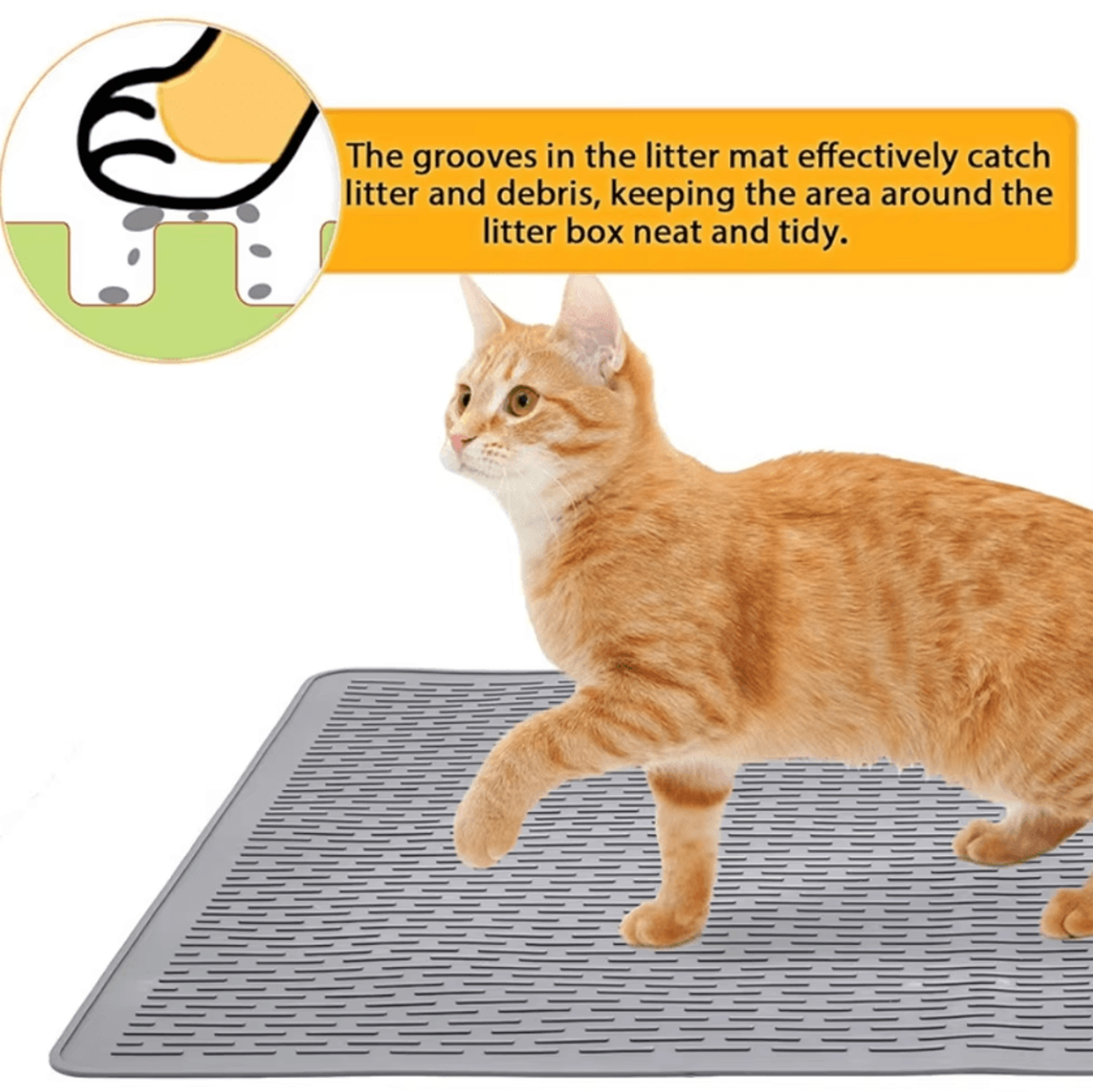 AquaShield Waterproof Silicone Pet Feeding  Litter Mat 2