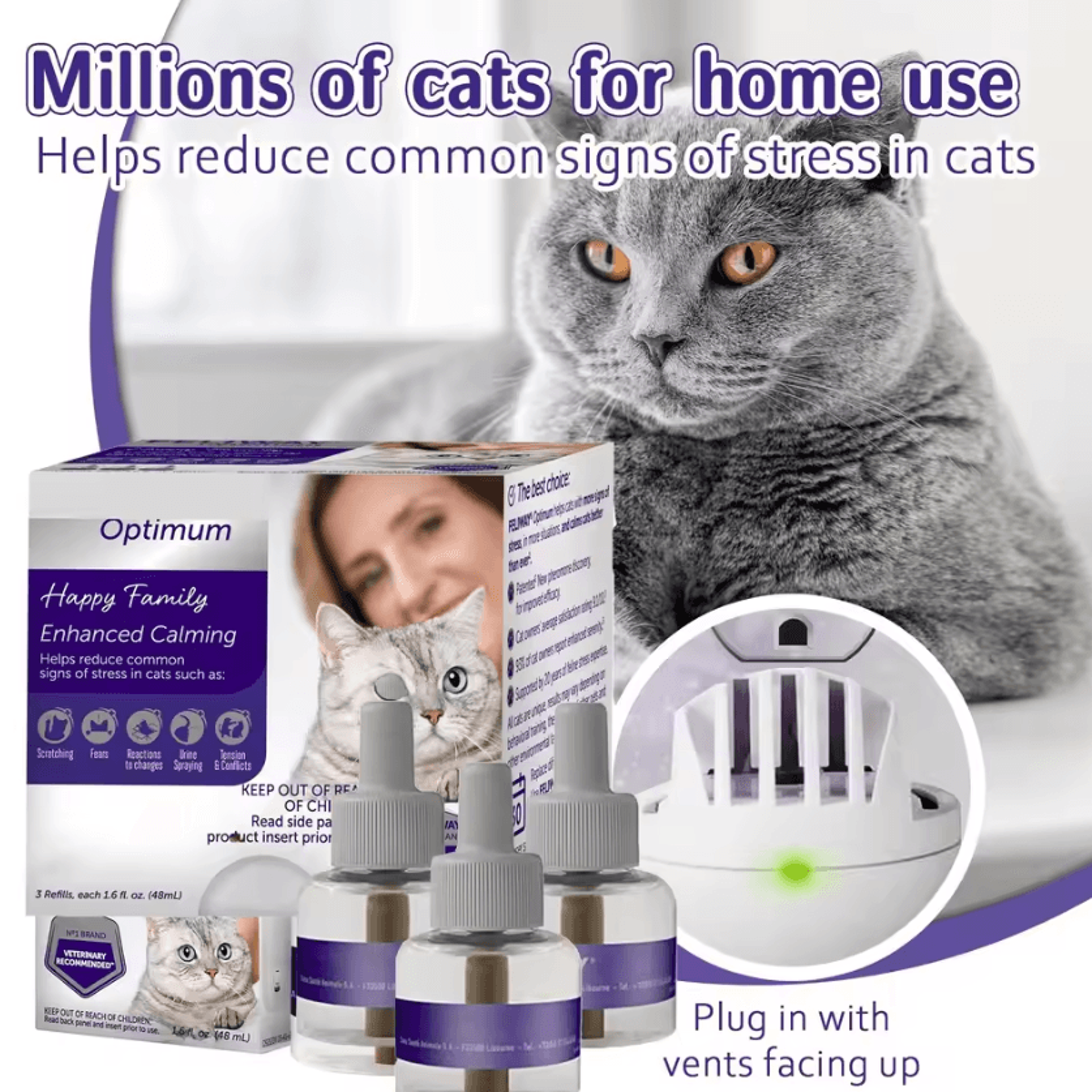 CalmComfort Cat Pheromone Diffuser Refill Pack  90Day Supply 0