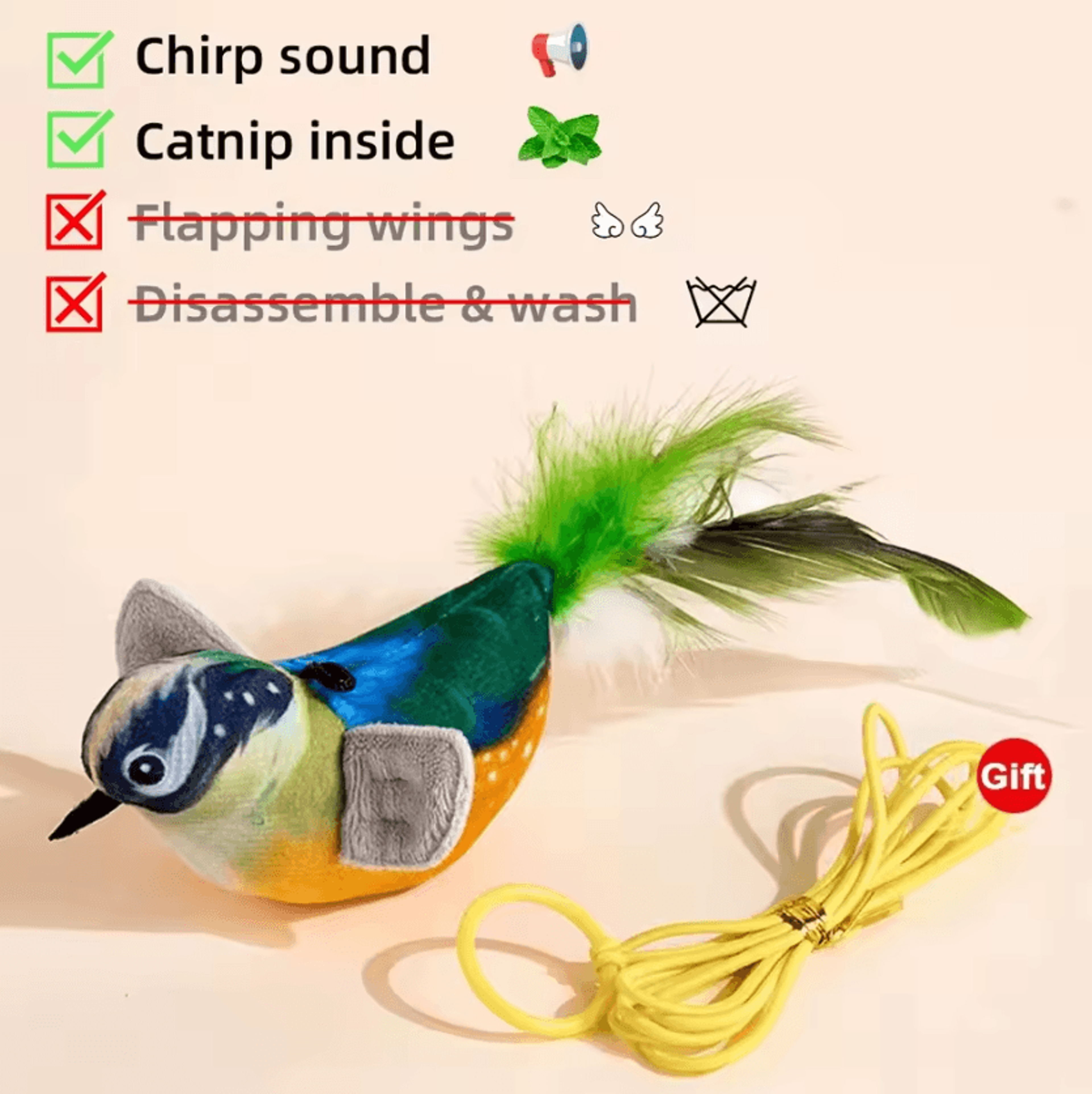 SpaceNest Interactive Flapping Bird Cat Toy 8