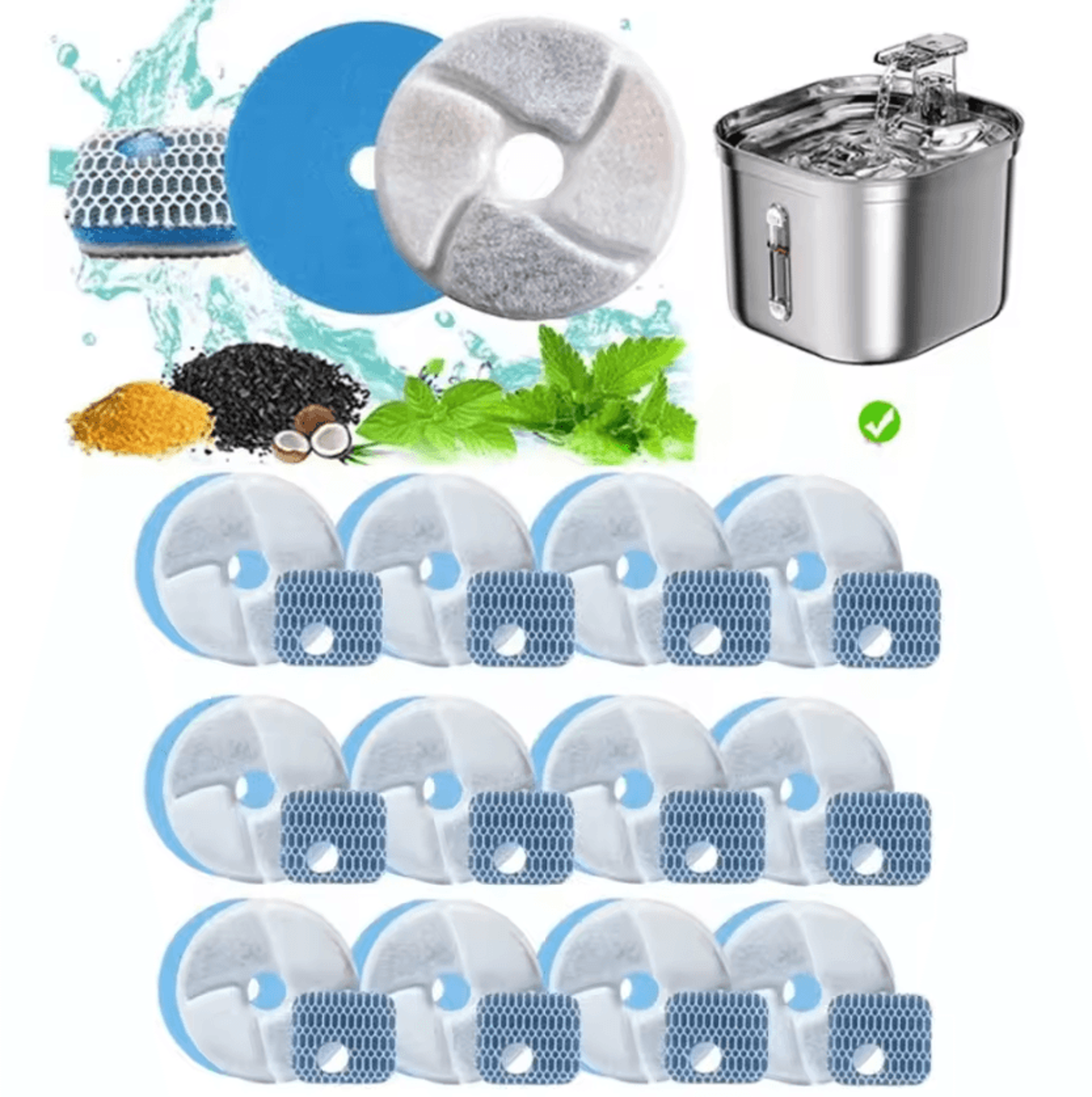 pureflow replacement filters for 2.2l stainless steel cat water fountain
