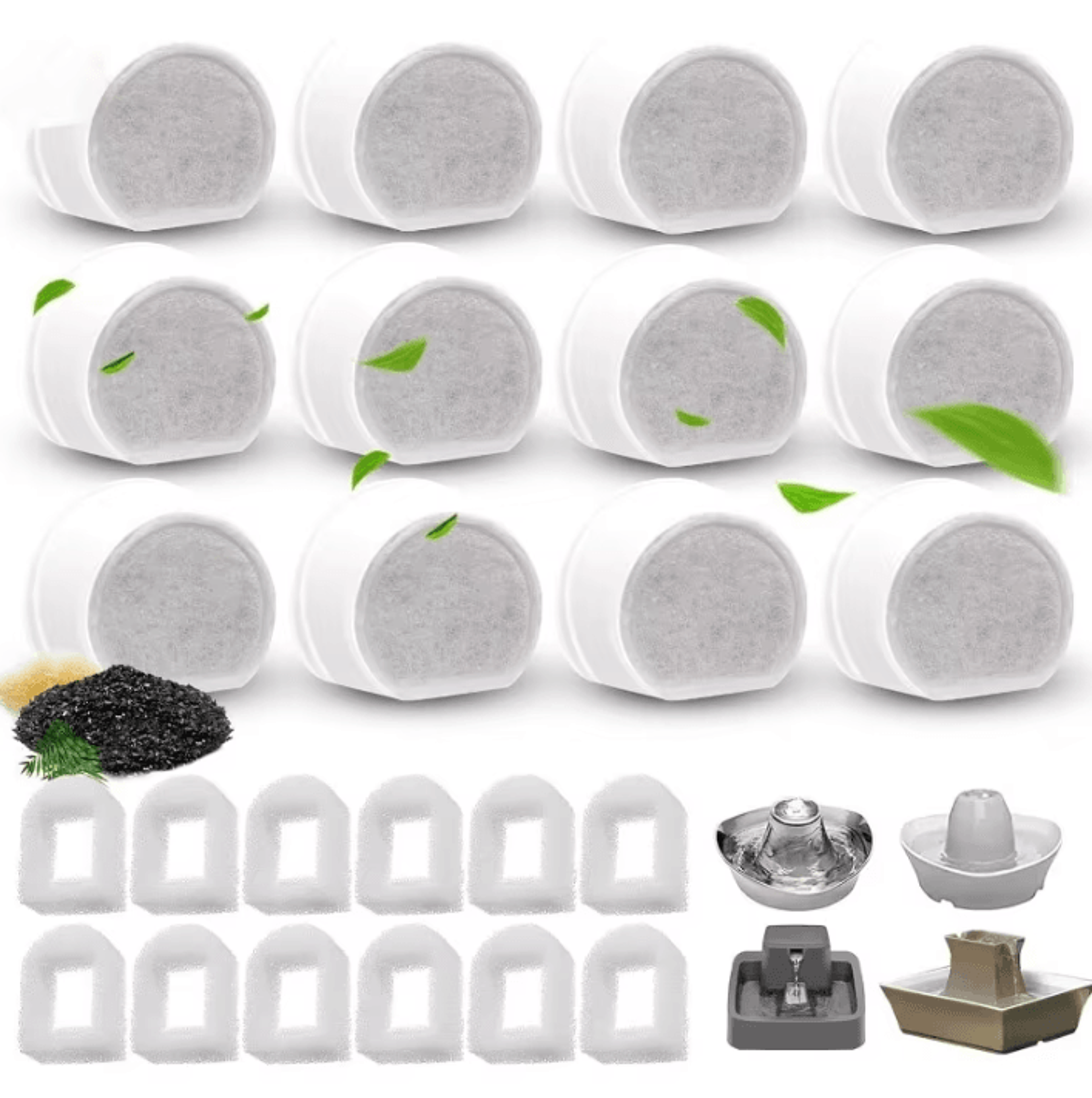 aquaflow replacement carbon & resin fountain filters