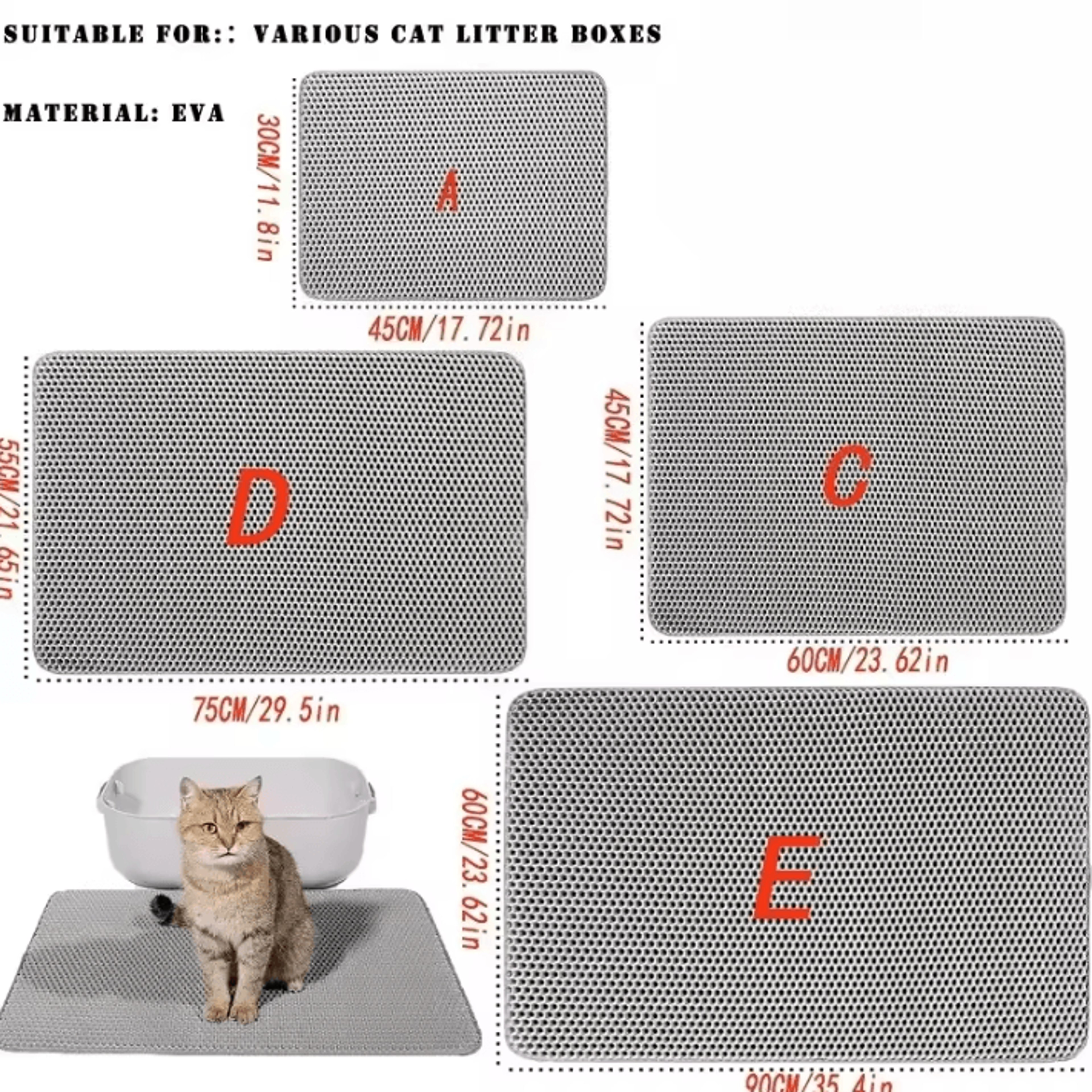 TrapClean DoubleLayer Waterproof Cat Litter Mat 1