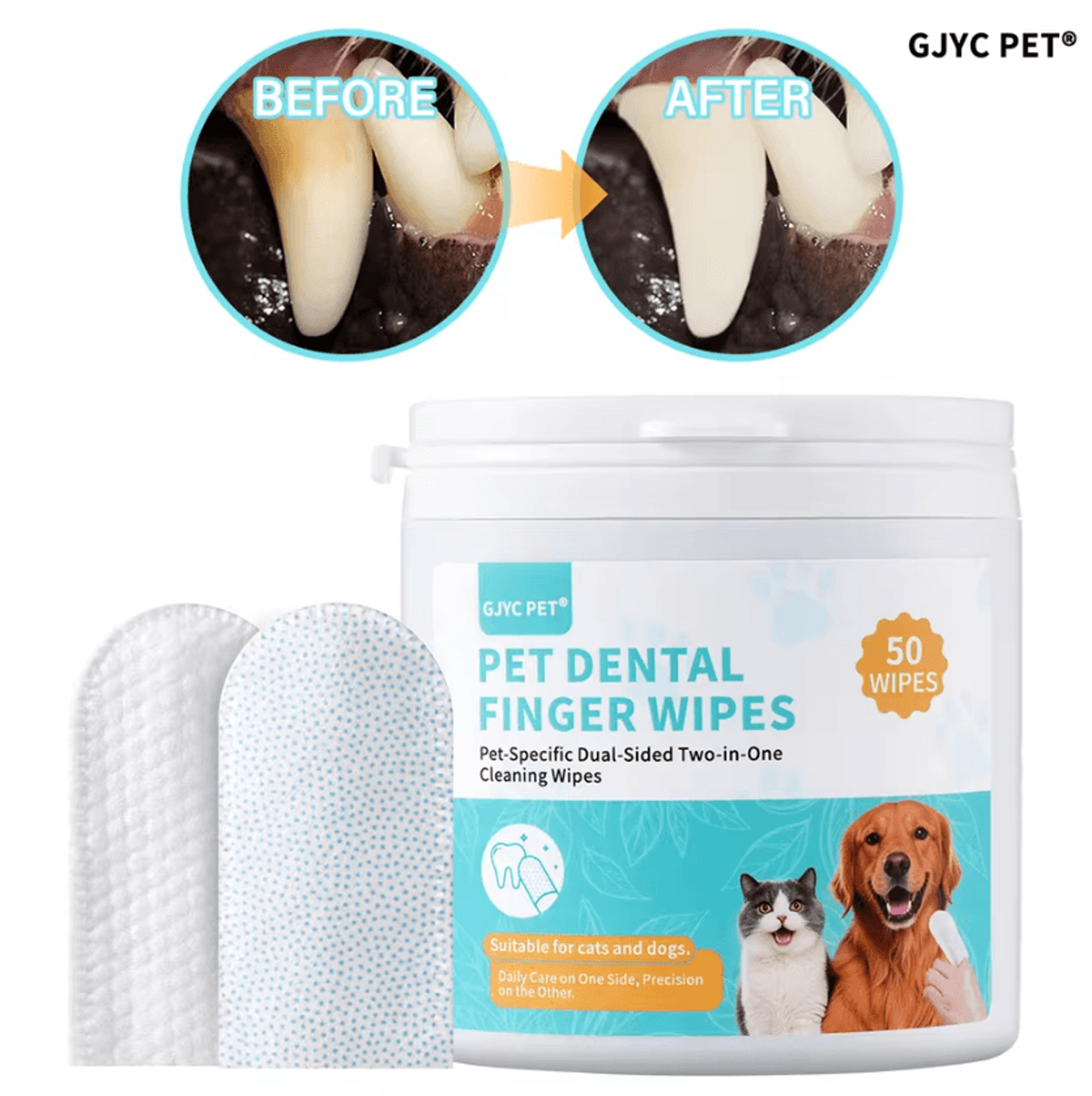 freshpaw dental finger wipes for dogs & cats