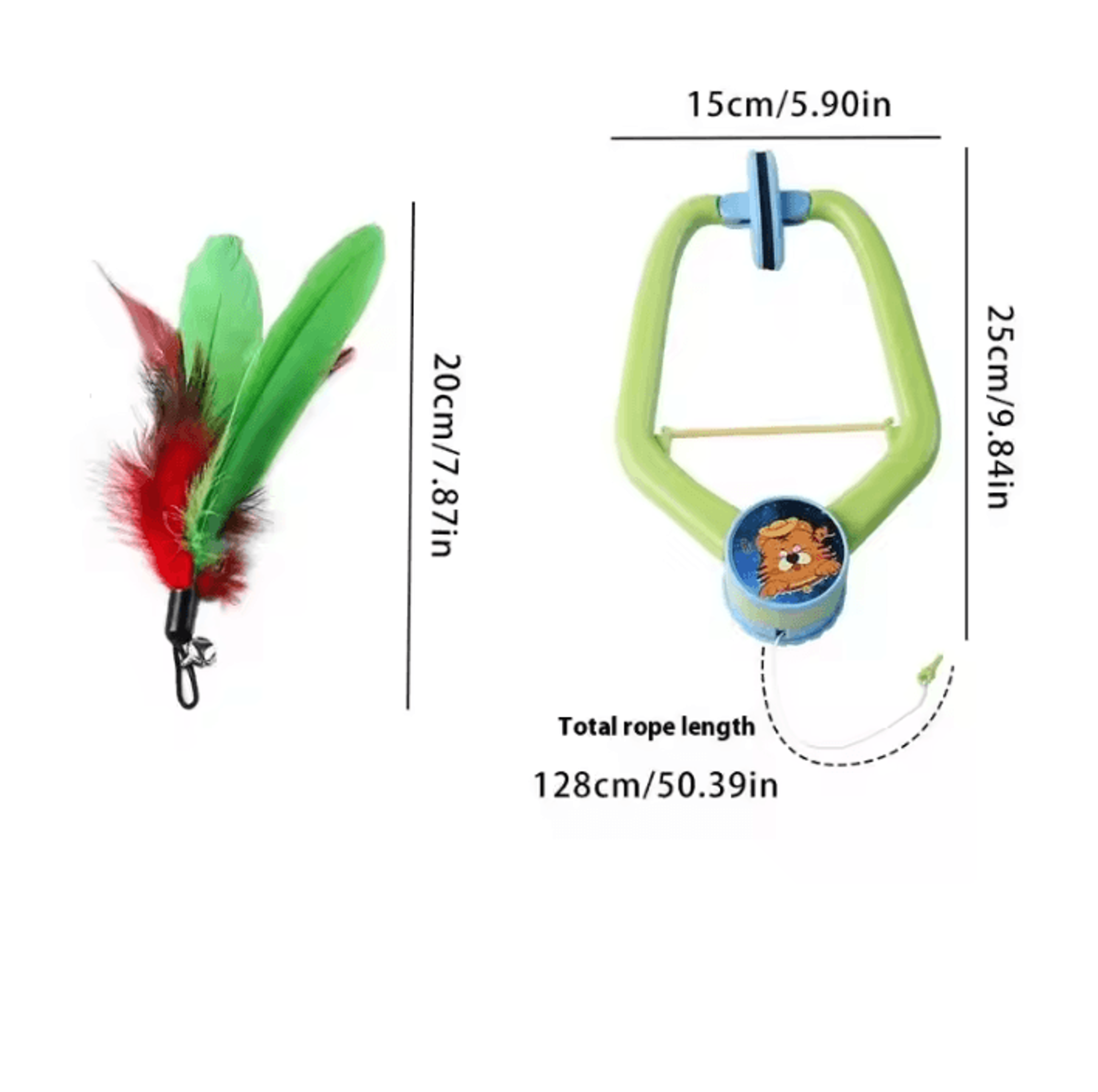 DoorHanging Feather Chase Cat Toy  Interactive SelfPlay Teaser 3