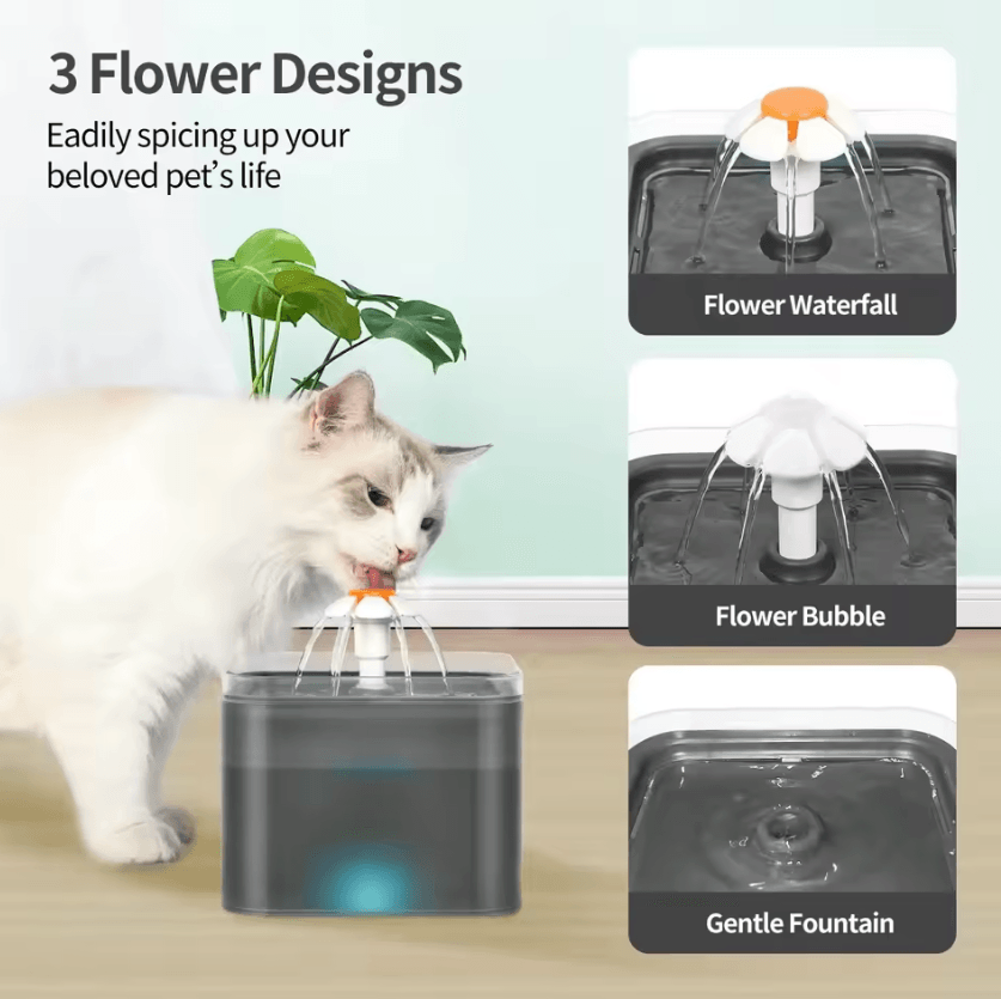 GlowFlow 2L Pet Water Fountain With LED Light 1