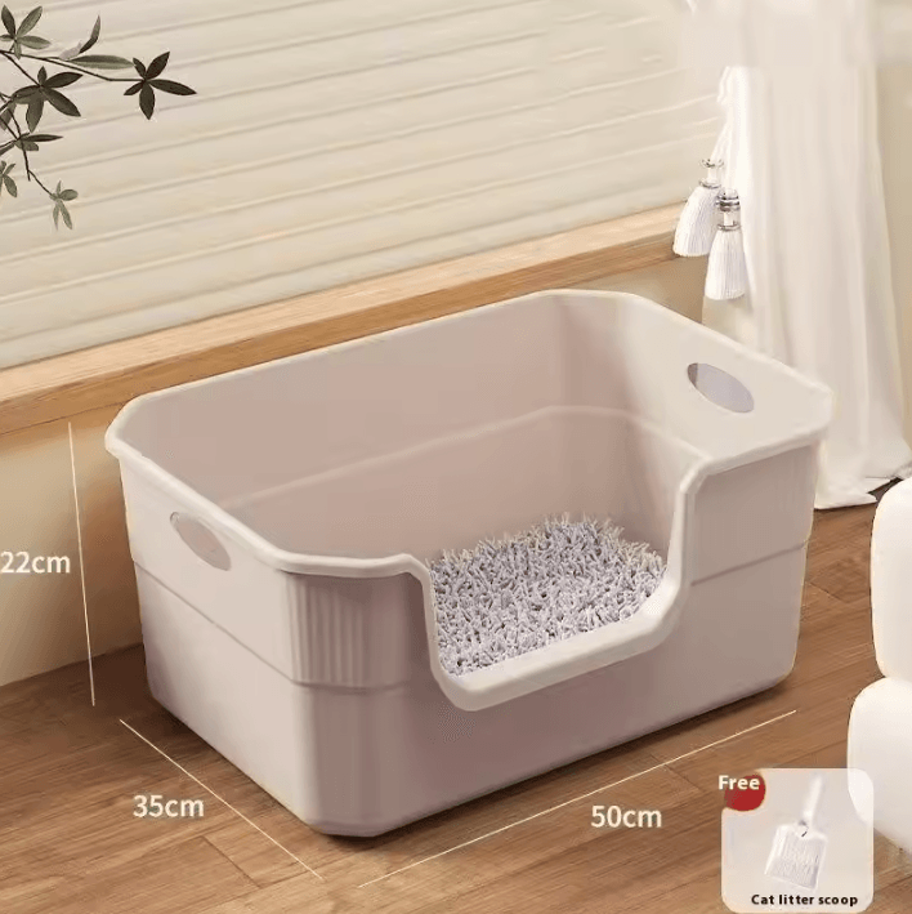 Extra Large AntiSplash Cat Litter Box With High Sides 6